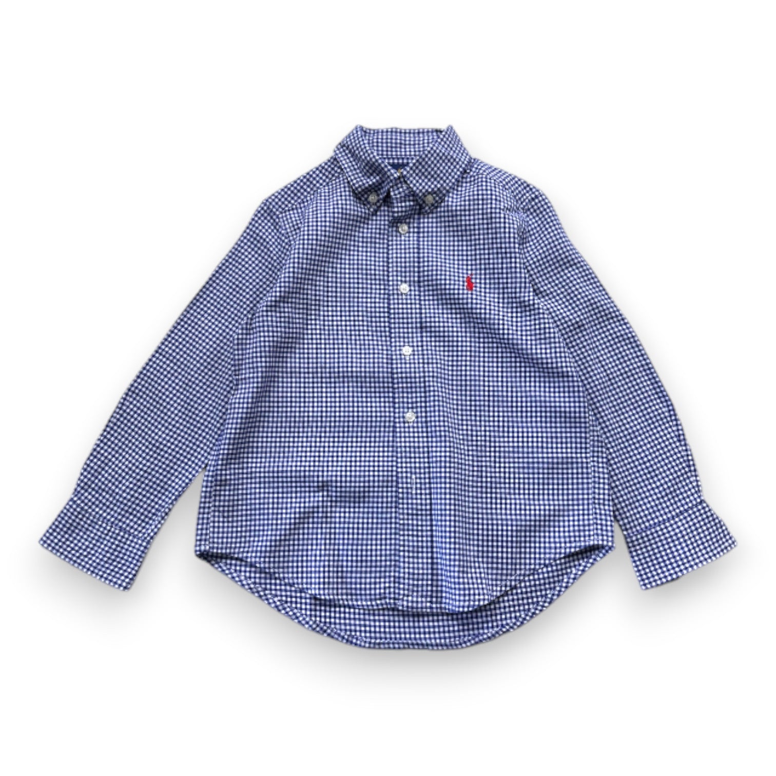 RALPH LAUREN - White and blue checked shirt - 4 years