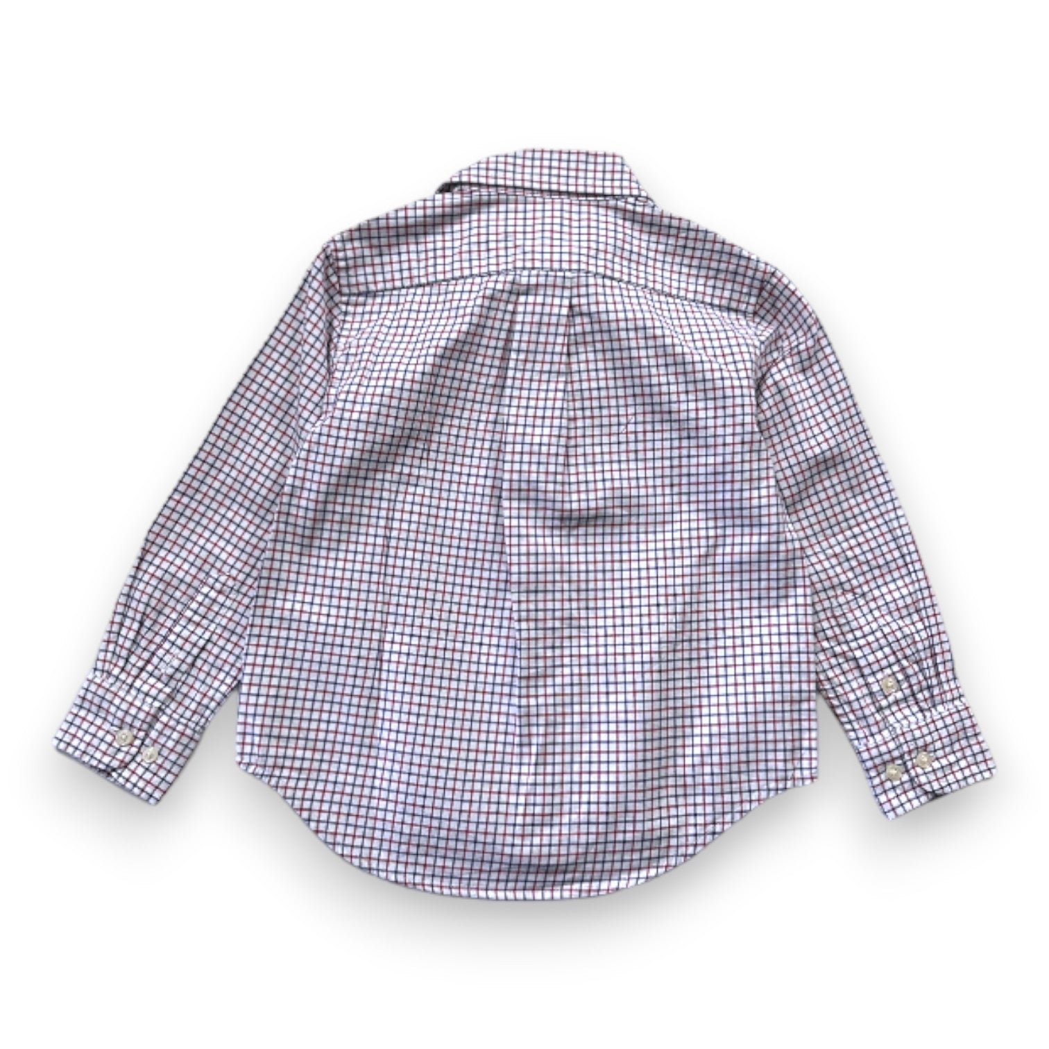 RALPH LAUREN - White shirt with pink and blue checks - 3 years