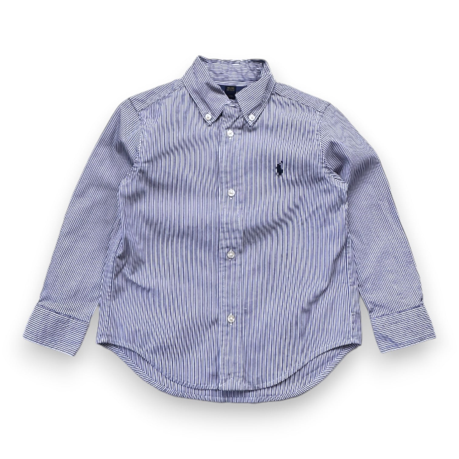 RALPH LAUREN - White shirt with blue stripes - 3 years
