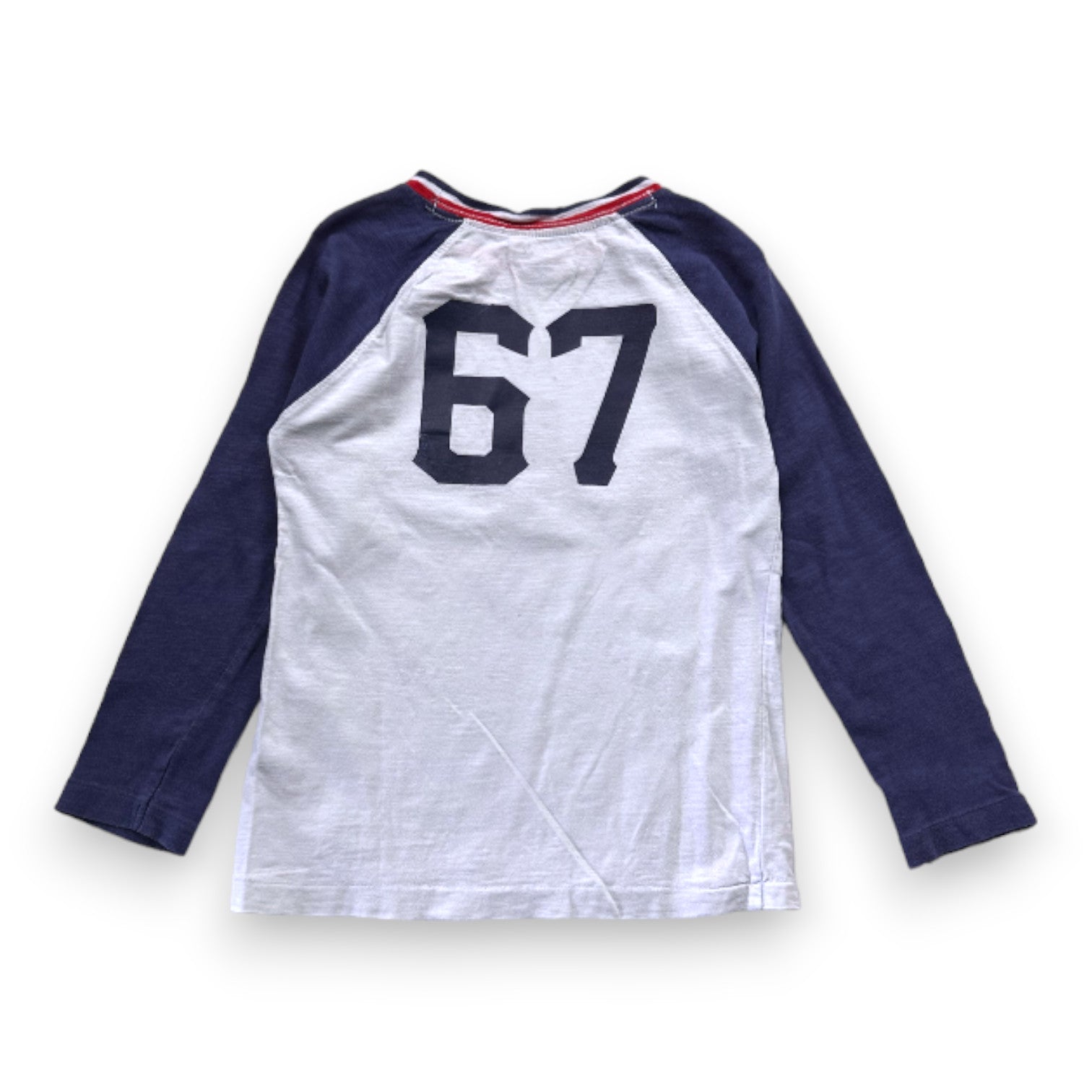 RALPH LAUREN - Blue and white long-sleeved T-shirt with prints - 5 years