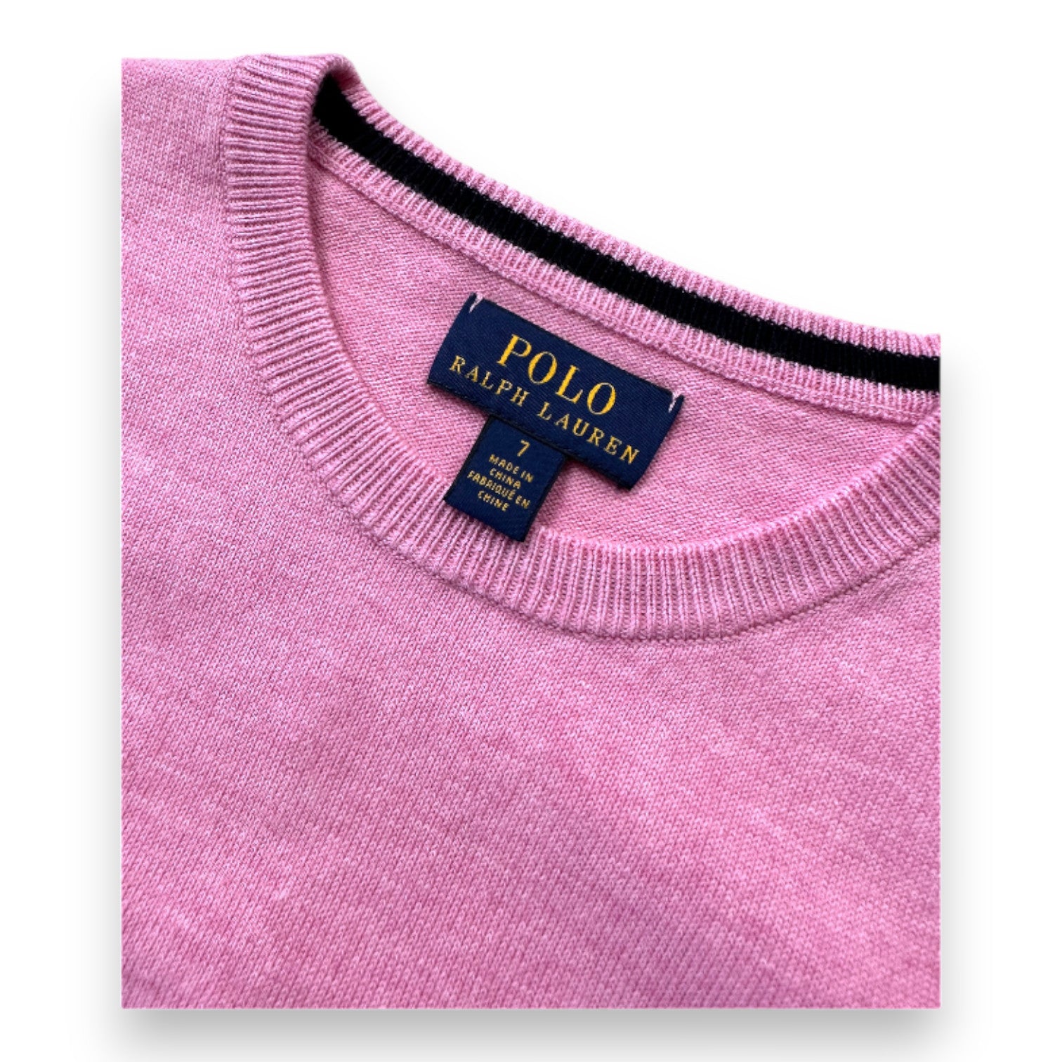 RALPH LAUREN - Pink long-sleeved sweater - 7 years
