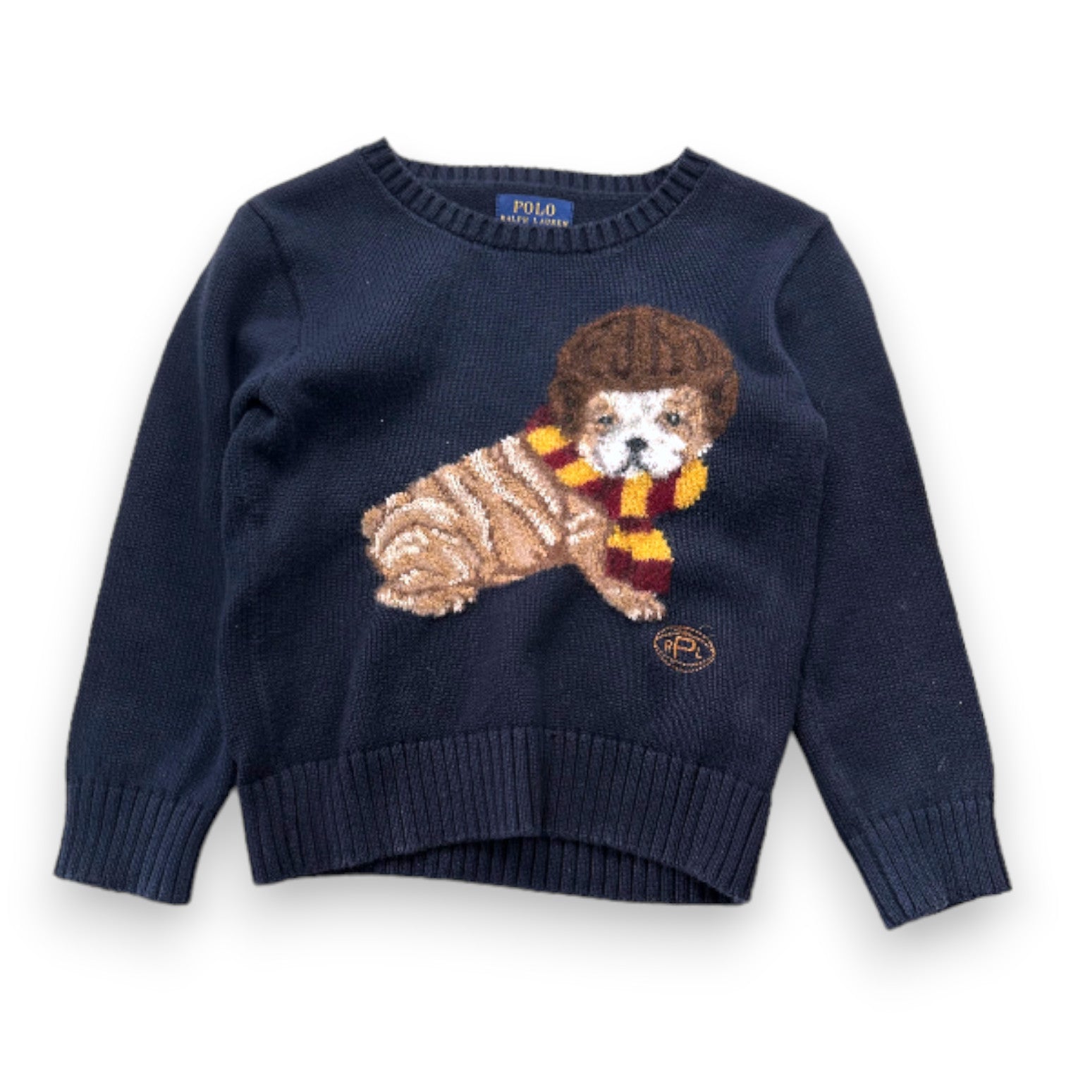 RALPH LAUREN - Navy blue dog sweater - 4 years