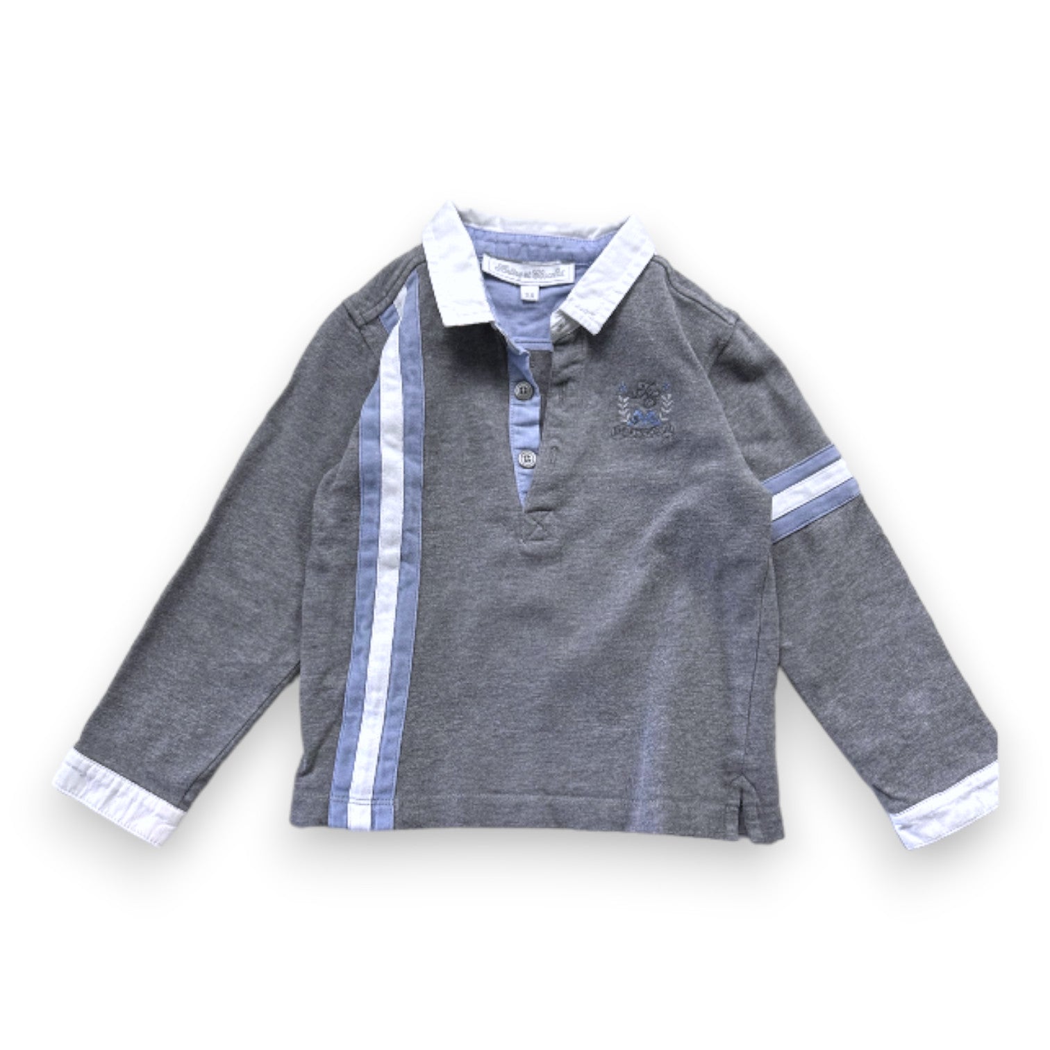 TARTINE & CHOCOLAT - Grey long-sleeved polo shirt - 3 years