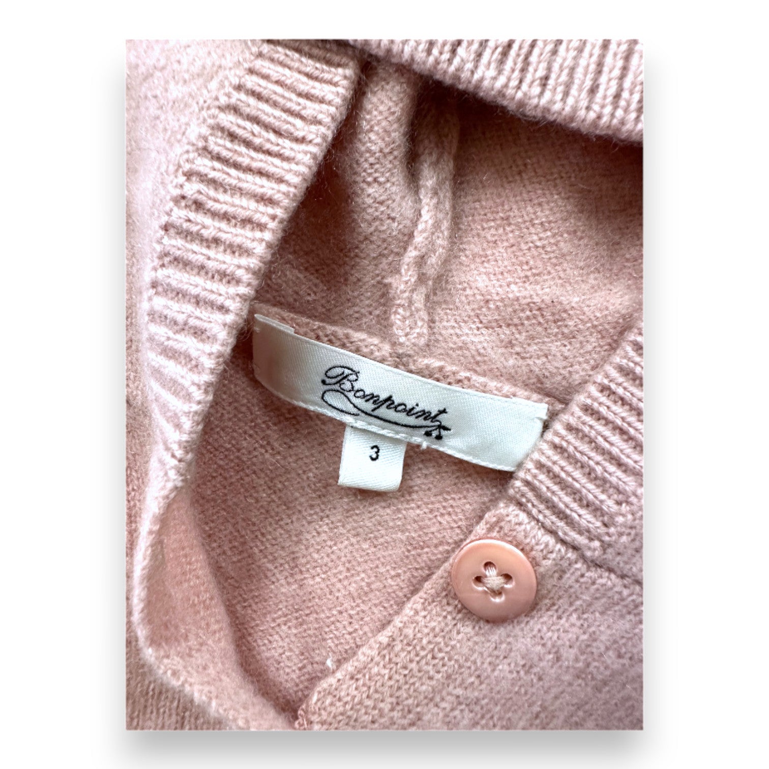 BONPOINT - Rosa Kaschmir-Burnou 3 Jahre