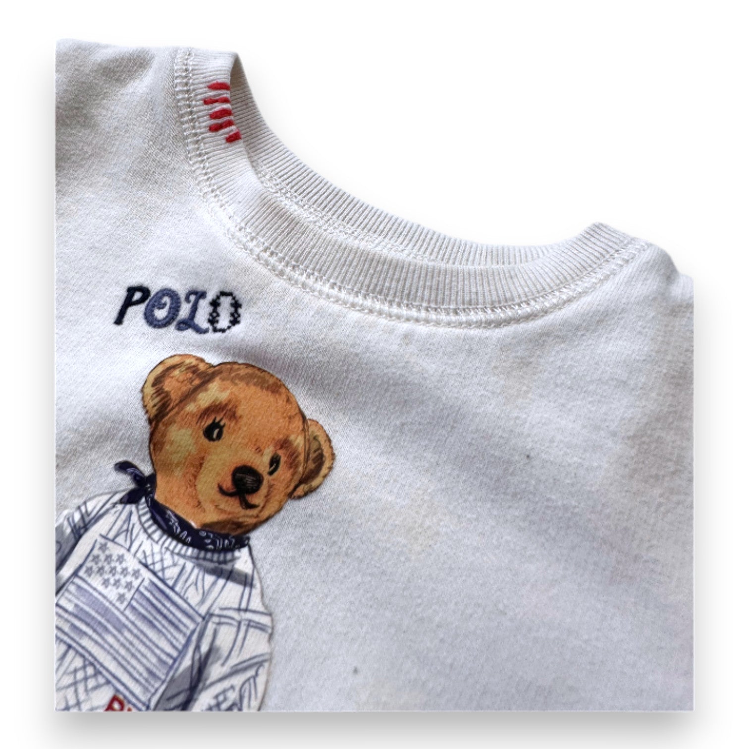 RALPH LAUREN - White sweatshirt with bear - 3 years