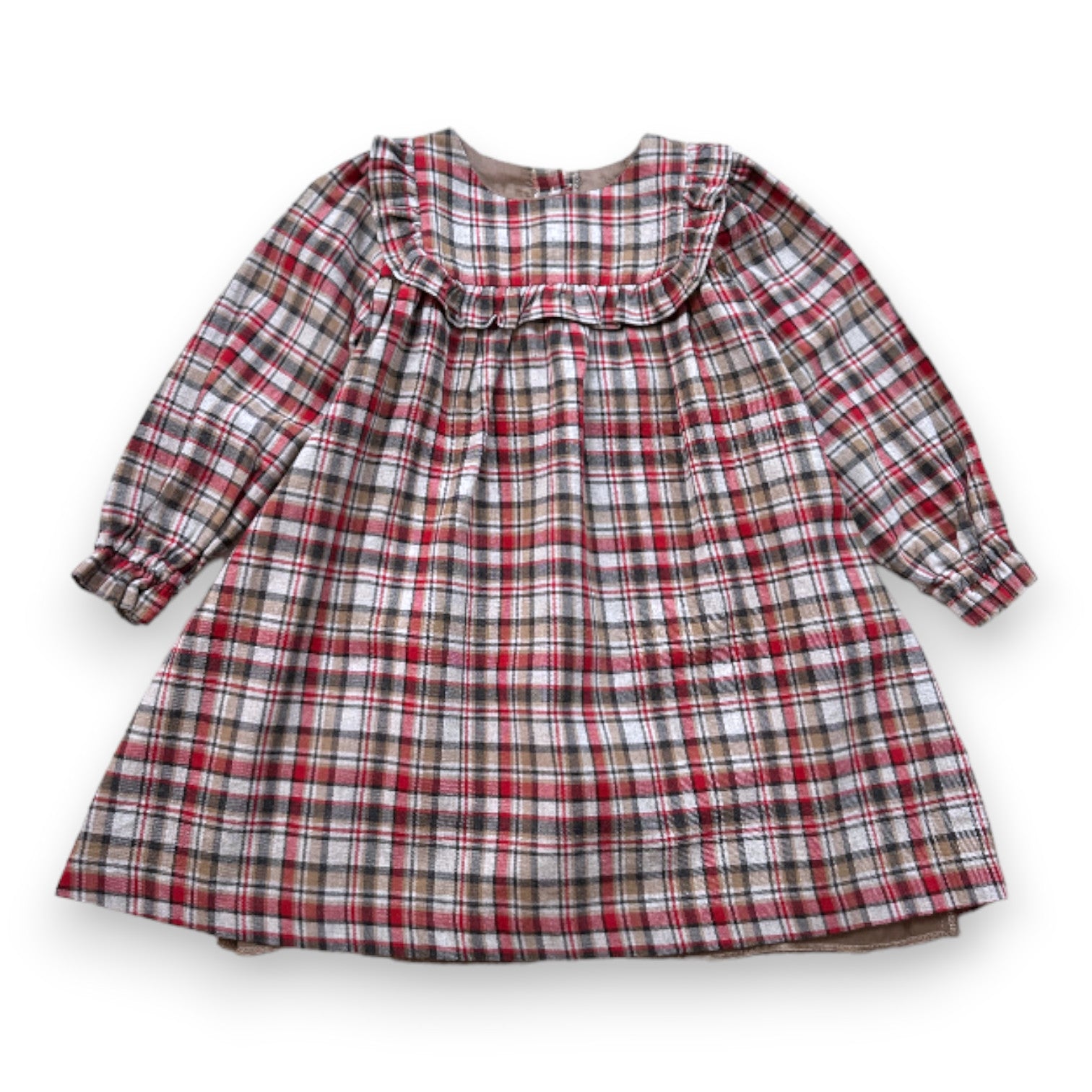 M.FERRARIE - Robe écossaise rouge - 4 ans