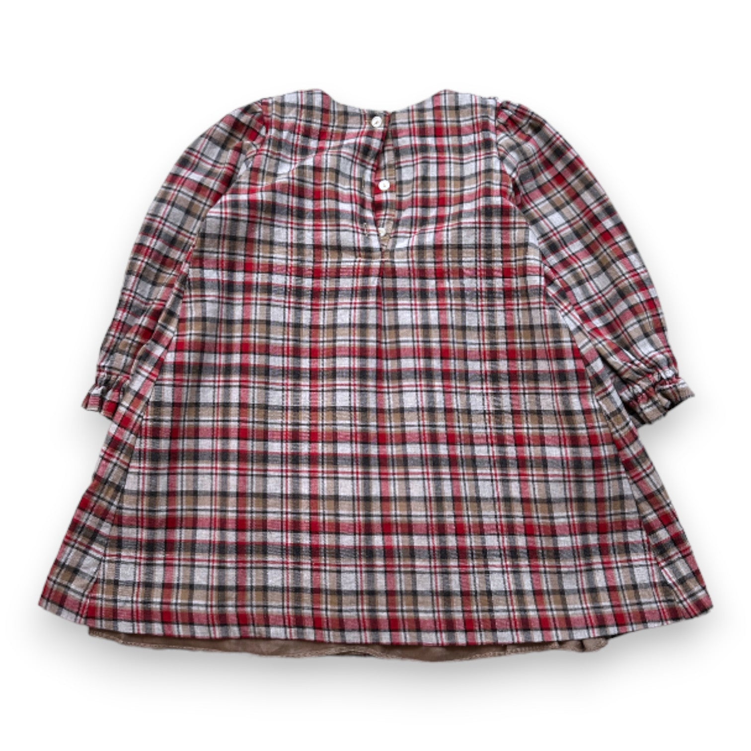 M.FERRARIE - Robe écossaise rouge - 4 ans