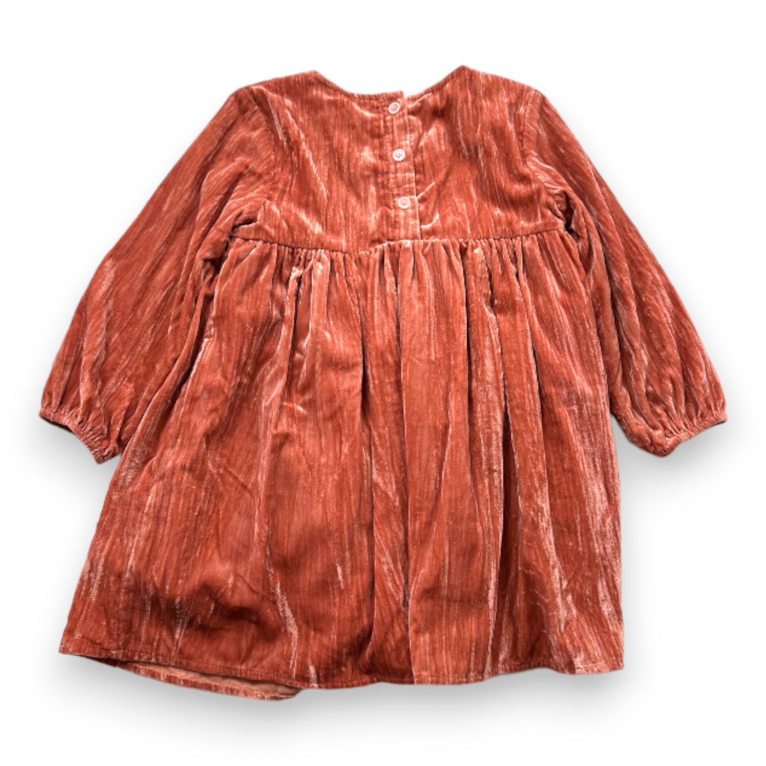 LOUISE MISHA - Robe rose en velours avec broderies - 4 ans