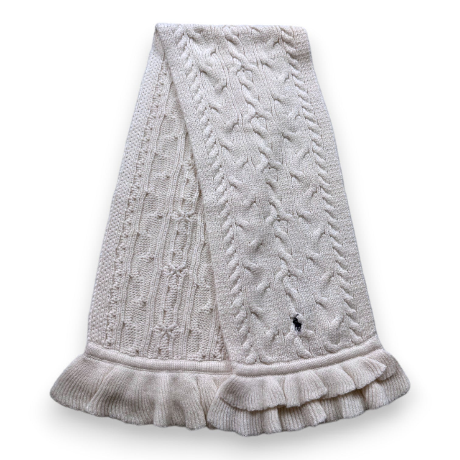 RALPH LAUREN - Echarpe beige effet tricot - Taille Unique