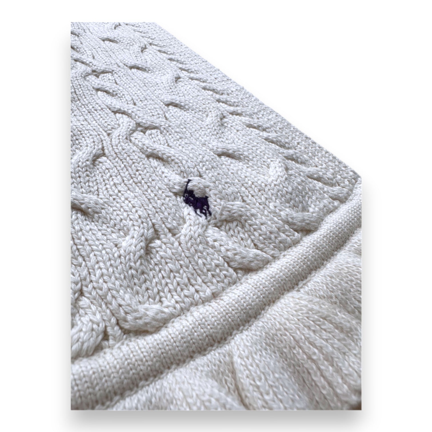 RALPH LAUREN - Echarpe beige effet tricot - Taille Unique