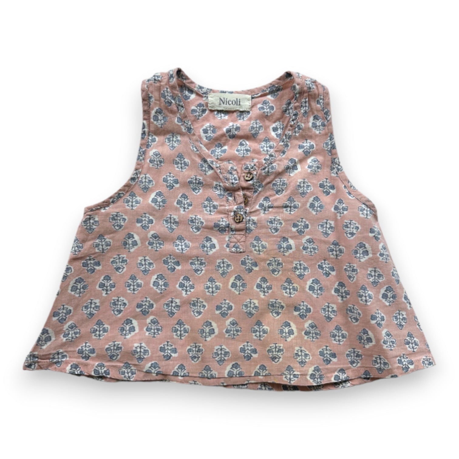 NICOLI - Débardeur rose avec imprimés roses - 2 ans