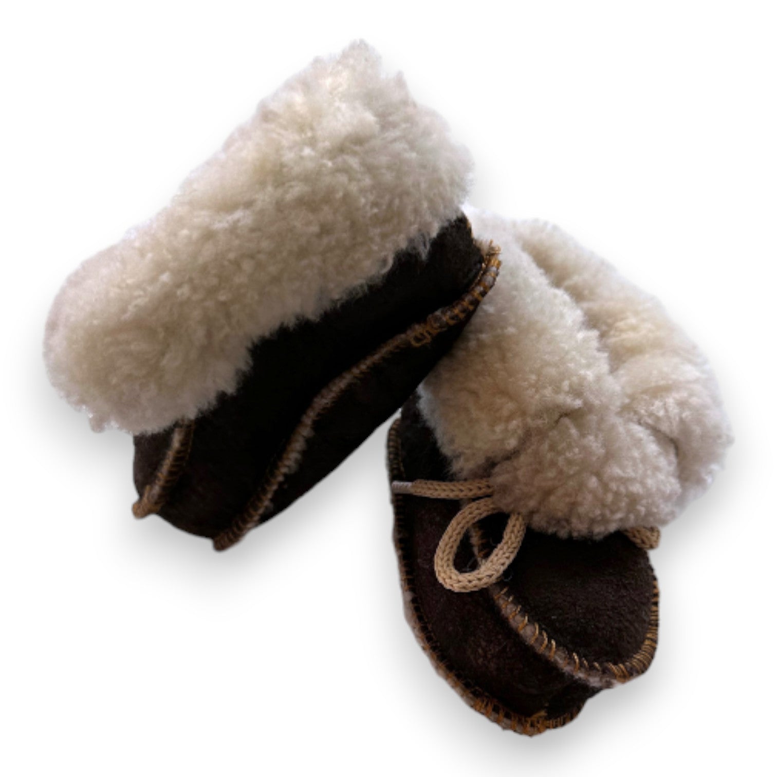 VINTAGE - Chaussons marrons avec fourrure - 20