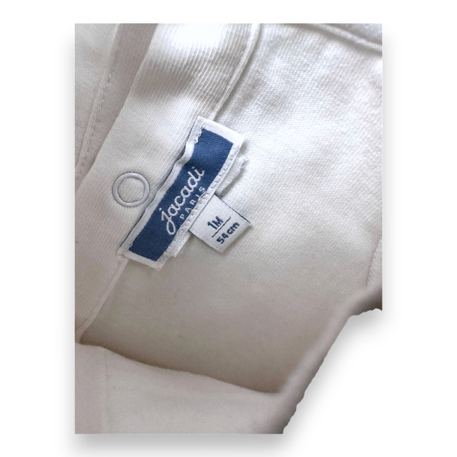 JACADI - Body blanc à manches courtes - 1 mois