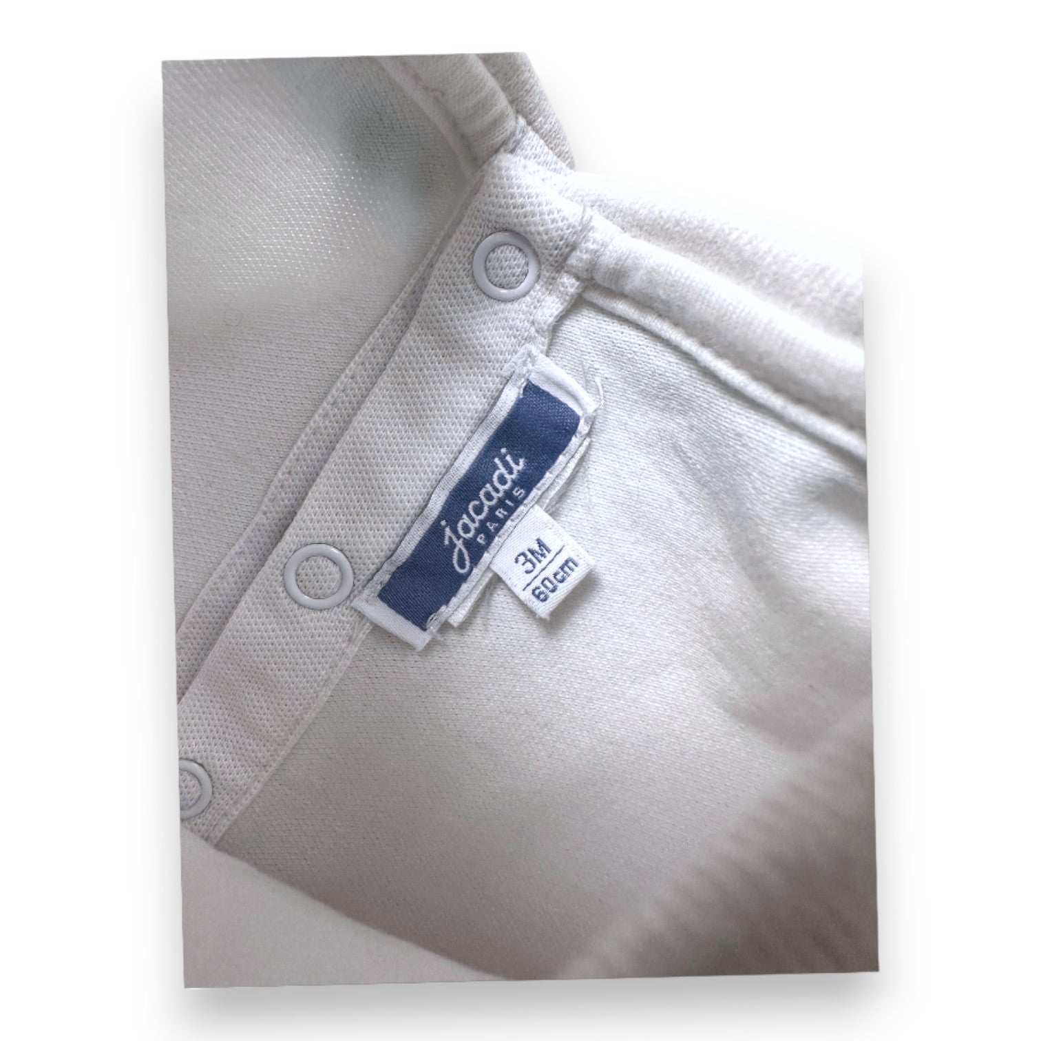 JACADI - White polo bodysuit - 3 months