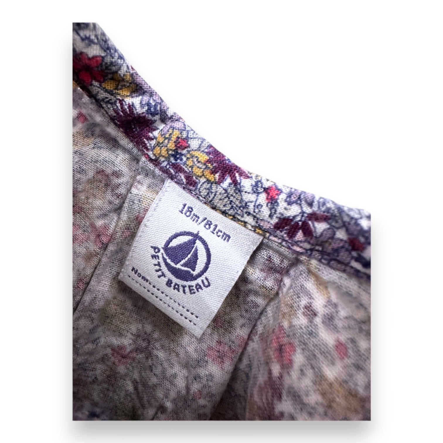 PETIT BATEAU - Purple floral shirt - 18 months