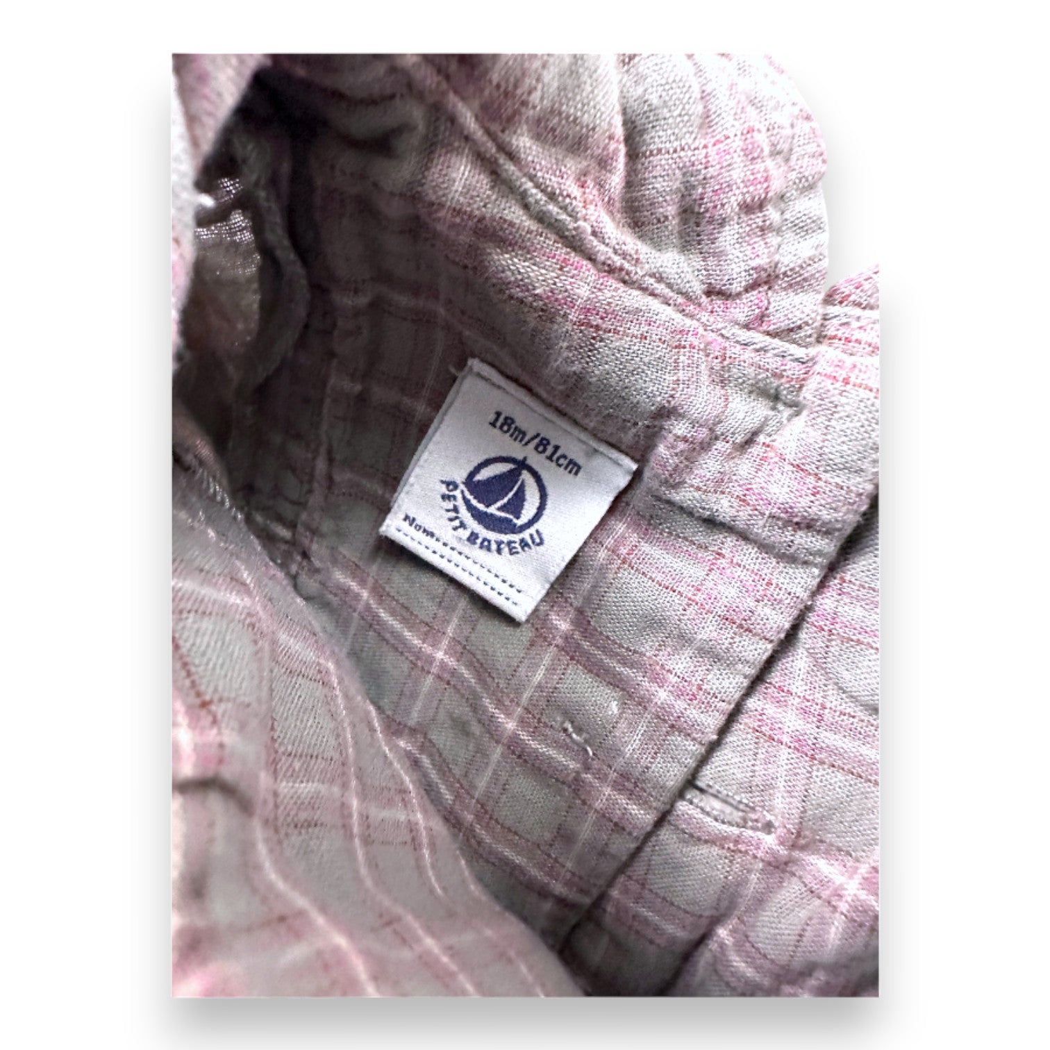 PETIT BATEAU - Grey checked blouse - 18 months