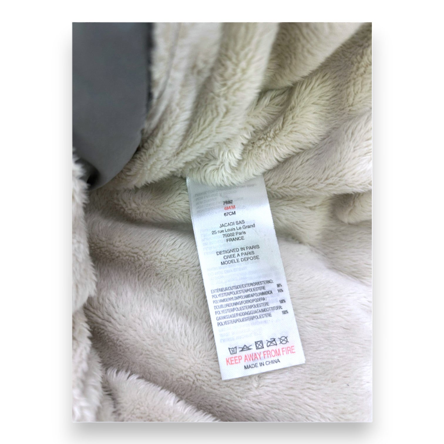 JACADI - Grey parka - 6 months