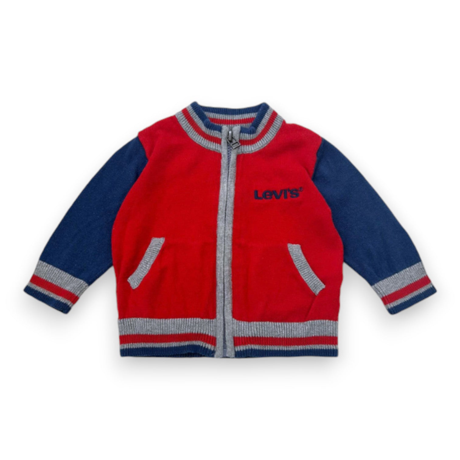 LEVI'S - Gilet zippé rouge et bleu - 6 mois