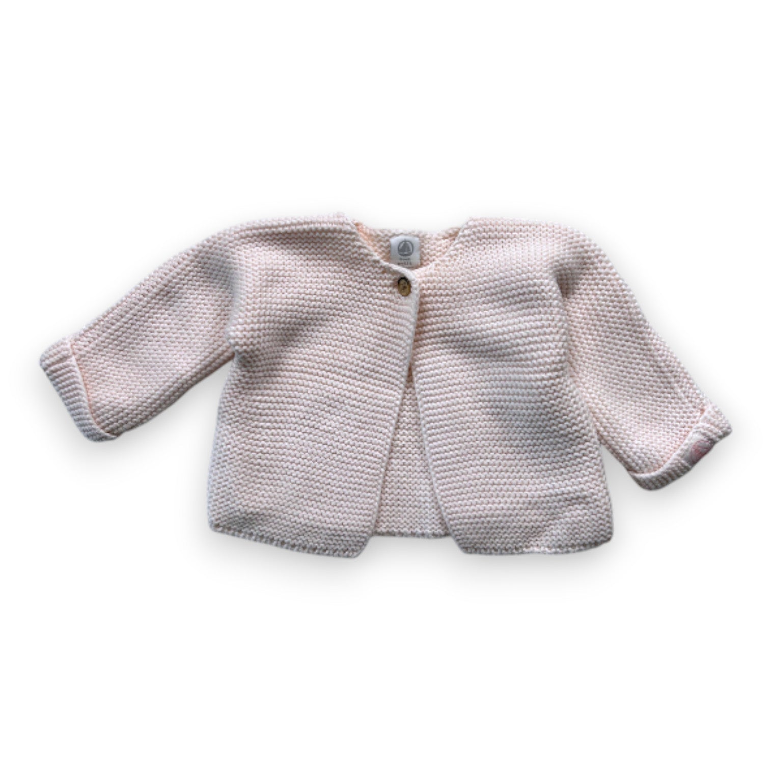 PETIT BATEAU - Pink knitted effect cardigan - 1 month