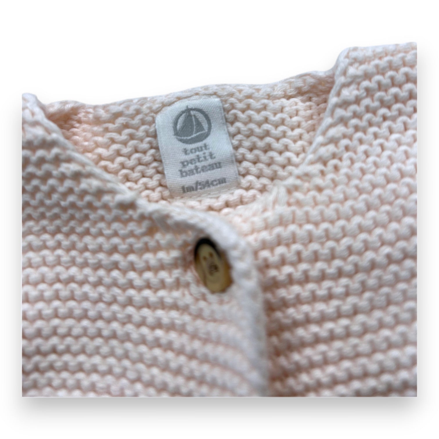 PETIT BATEAU - Rosa Strickjacke mit Strickeffekt - 1 Monat