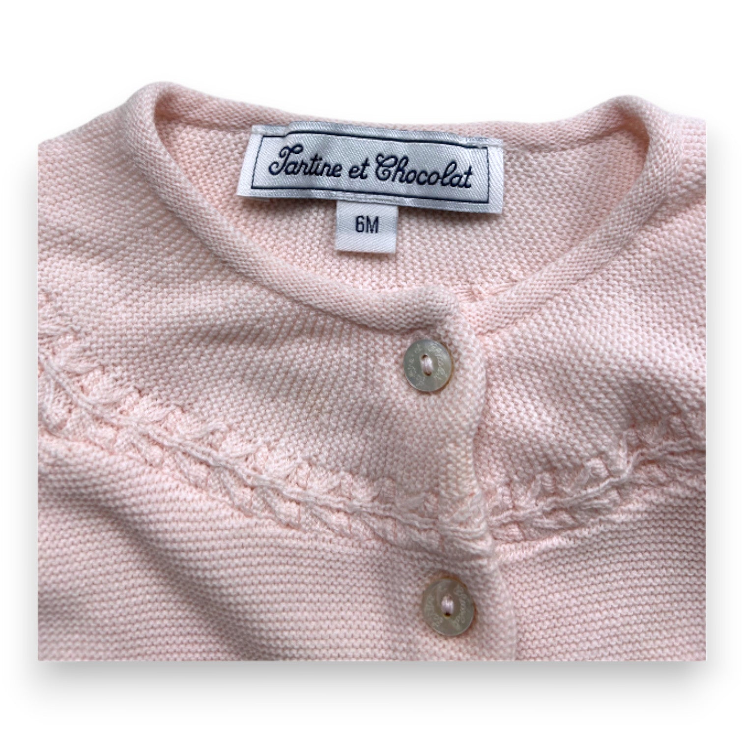 TRATINE & CHOCOLAT - cardigan rose - 6 mois