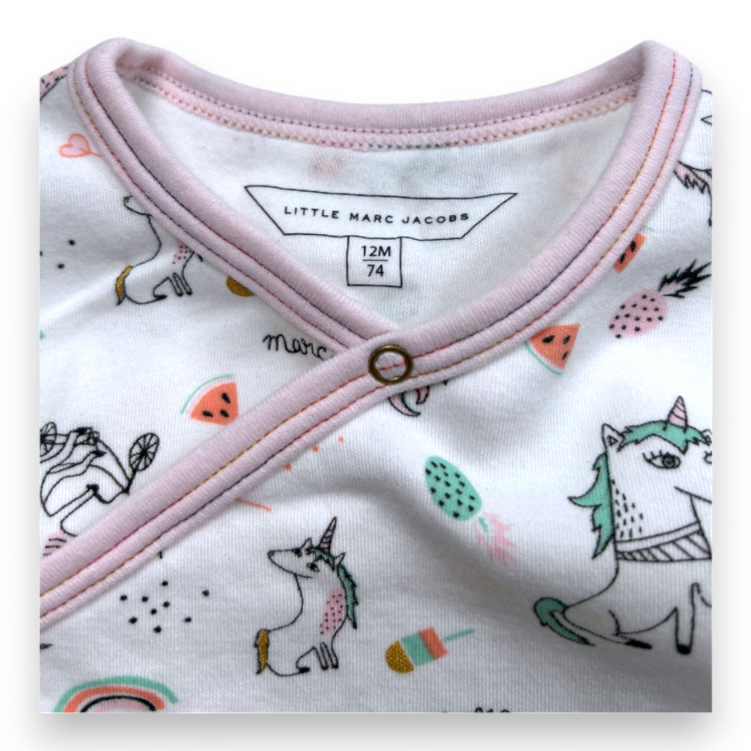 LITTLE MARC JACOBS - White pajamas with prints - 12 months