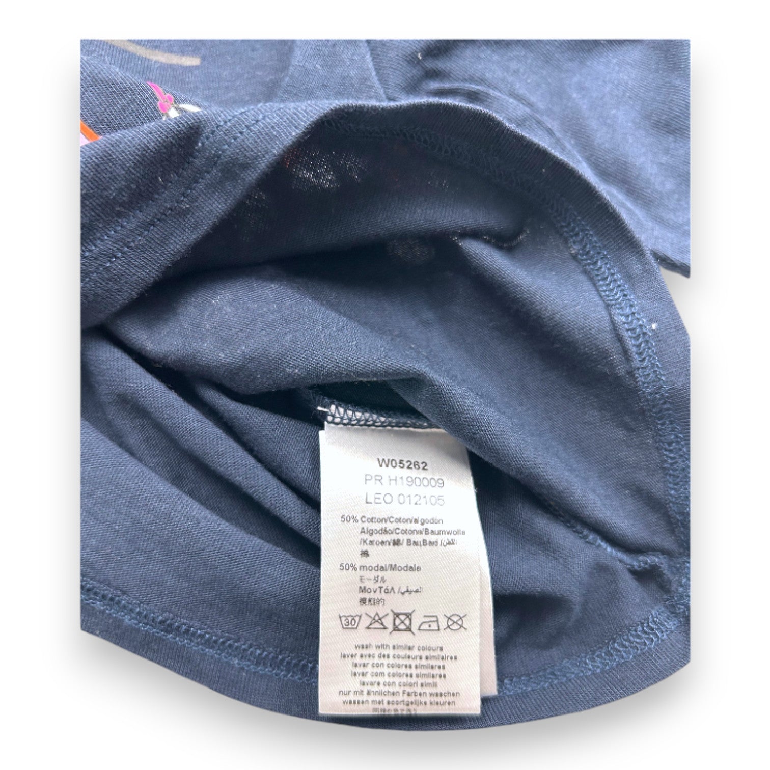 LITTLE MARC JACOBS - Navy Blue Long Sleeve T-Shirt with Prints - 6 Months