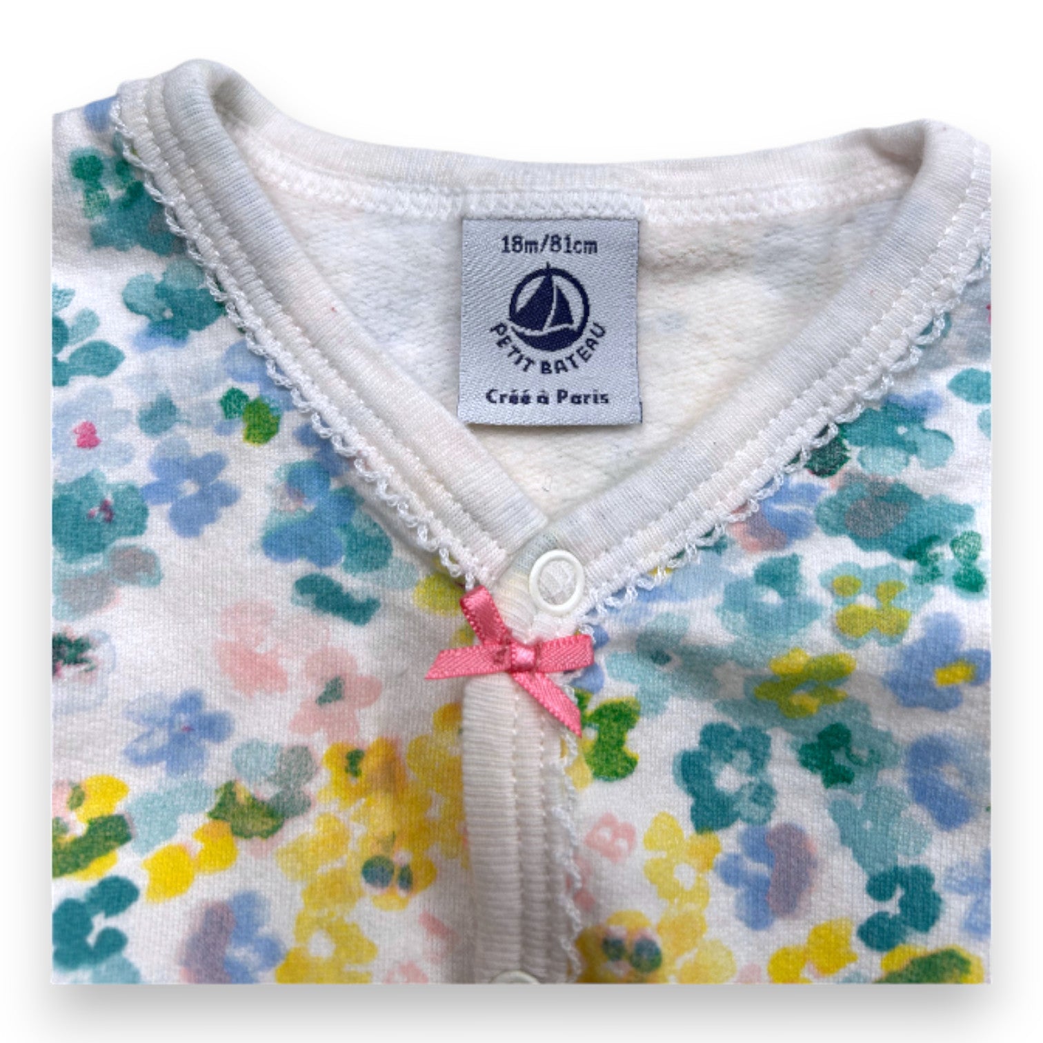 PETIT BOAT - White floral pajamas - 18 months