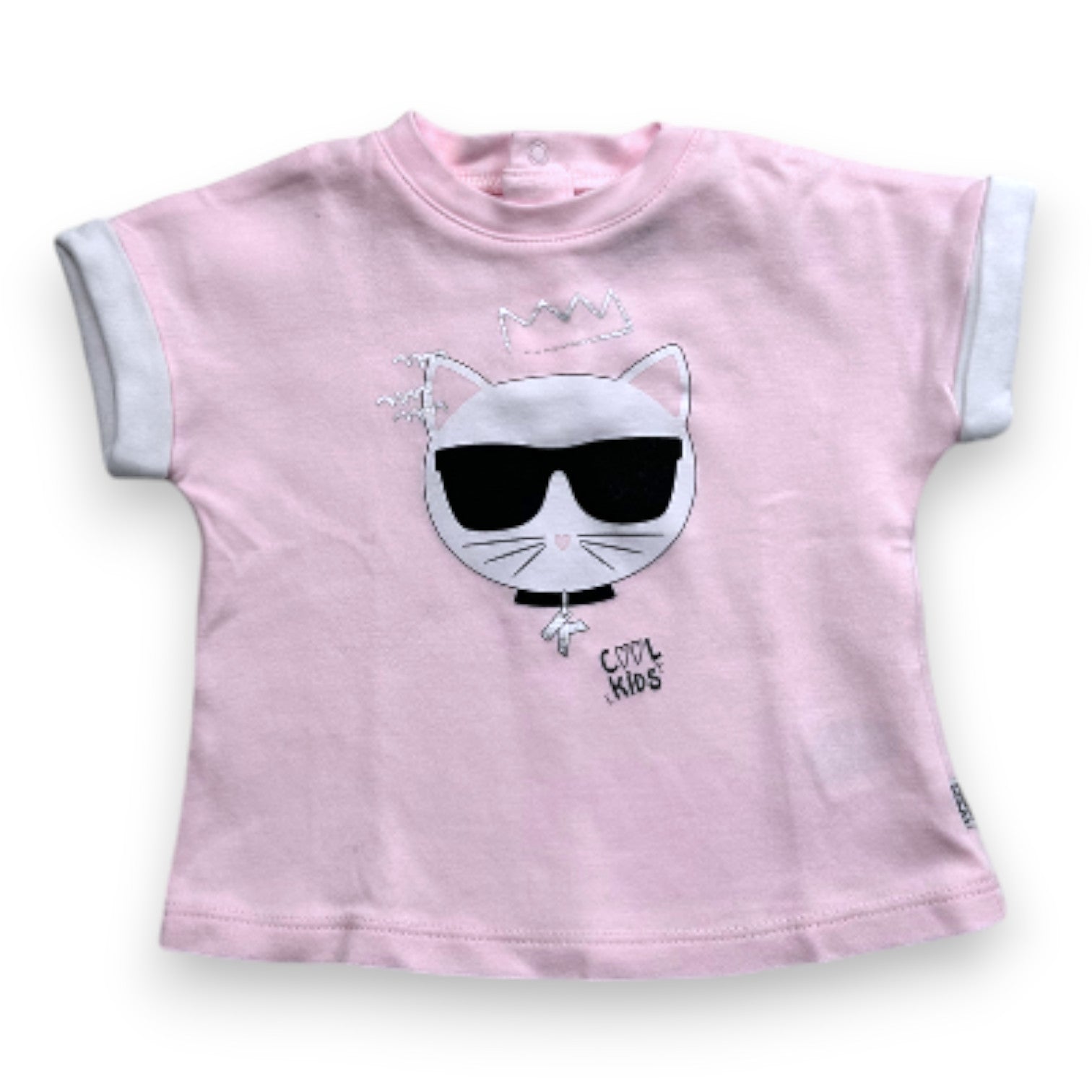 KARL LAGERFELD - Rosa Kurzarm-T-Shirt mit Aufdruck - 6 Monate