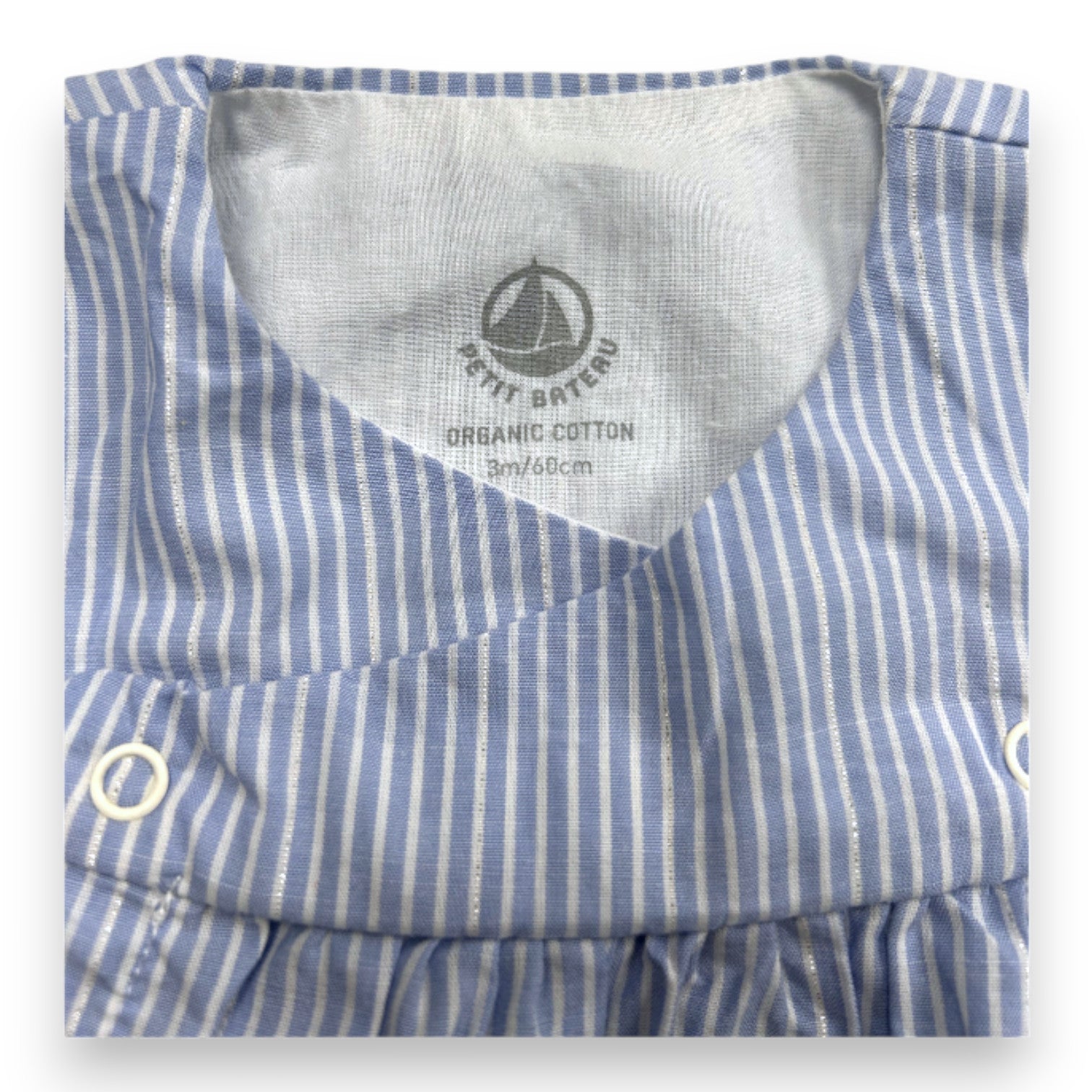 PETIT BATEAU - Blue striped dress - 3 months