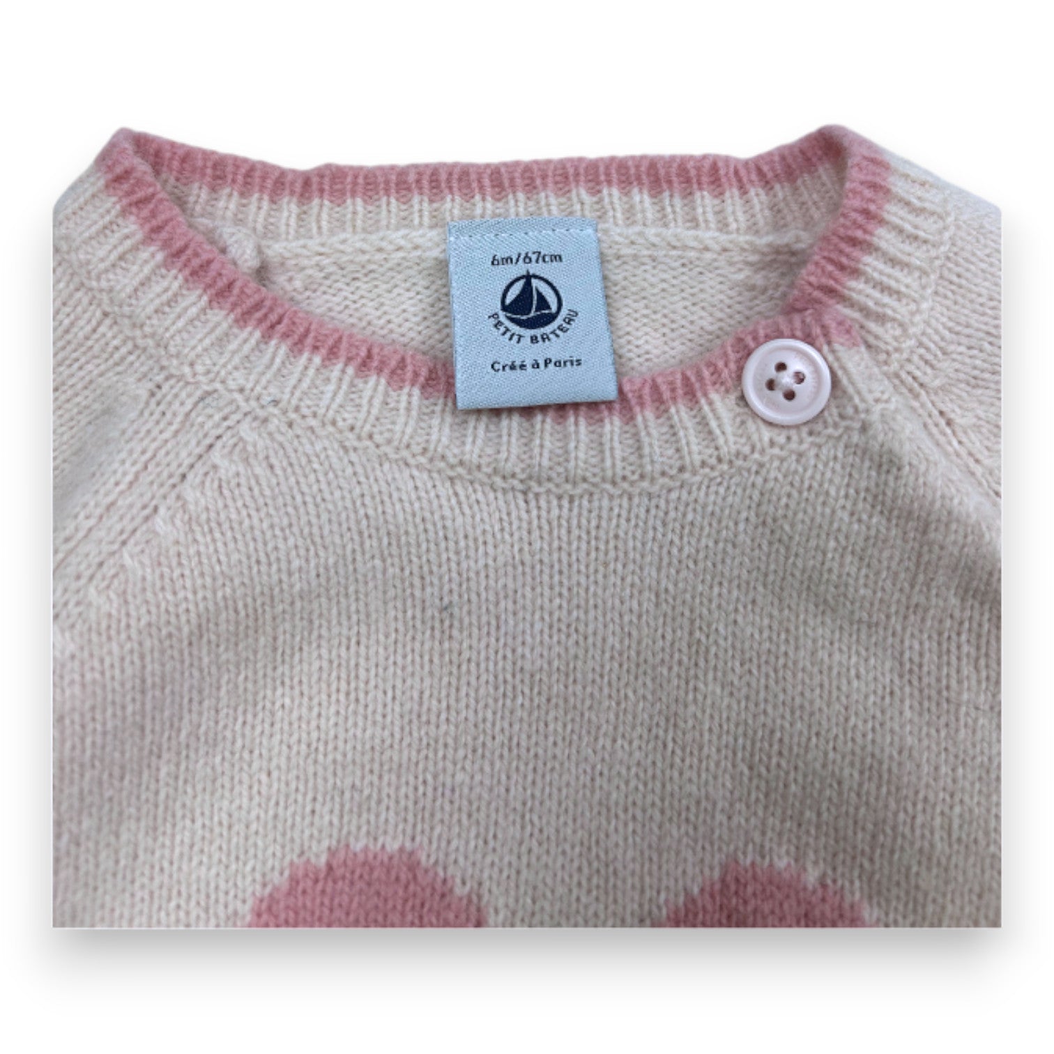 PETIT BATEAU - Pink wool sweater and pants set - 6 months
