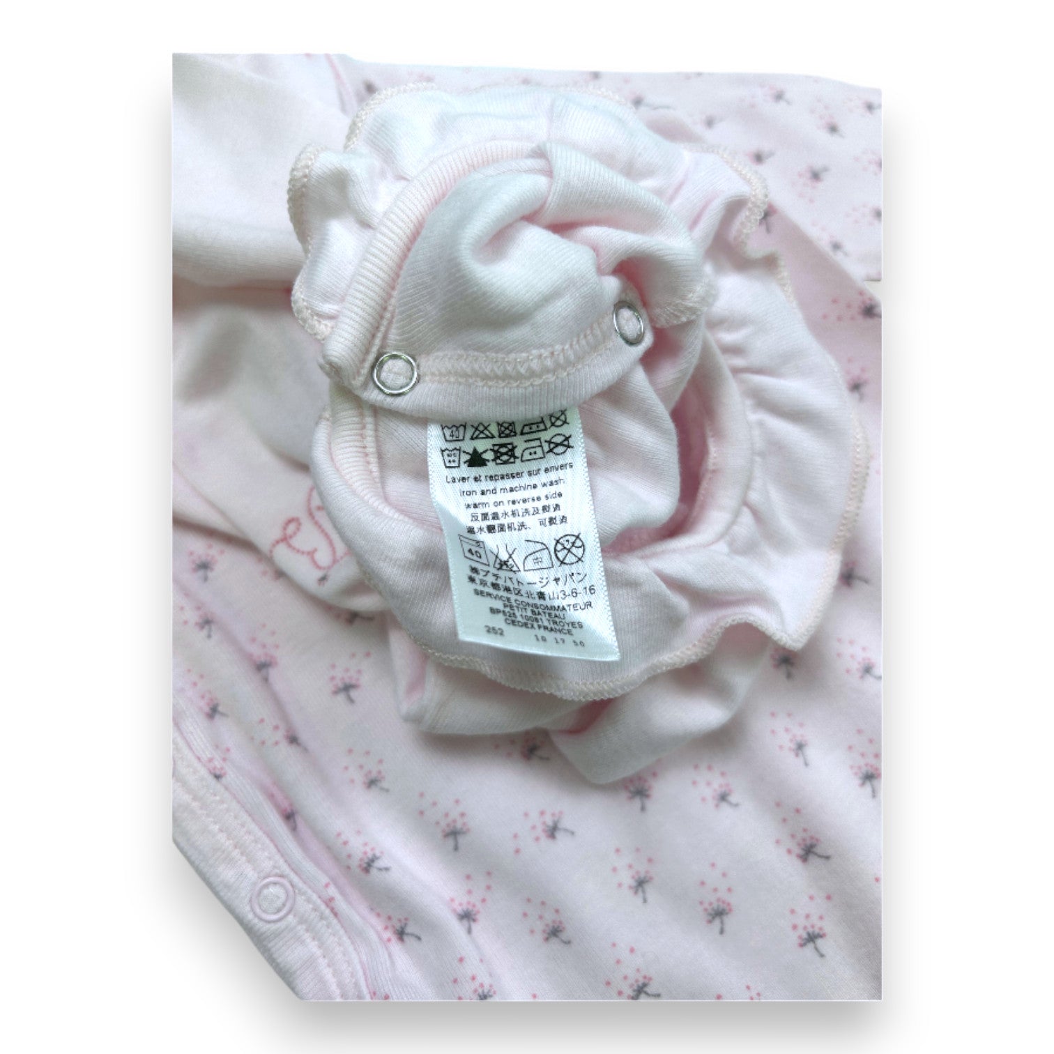 PETIT BATEAU - Pack of 2 pink long-sleeved bodysuits - 6 months