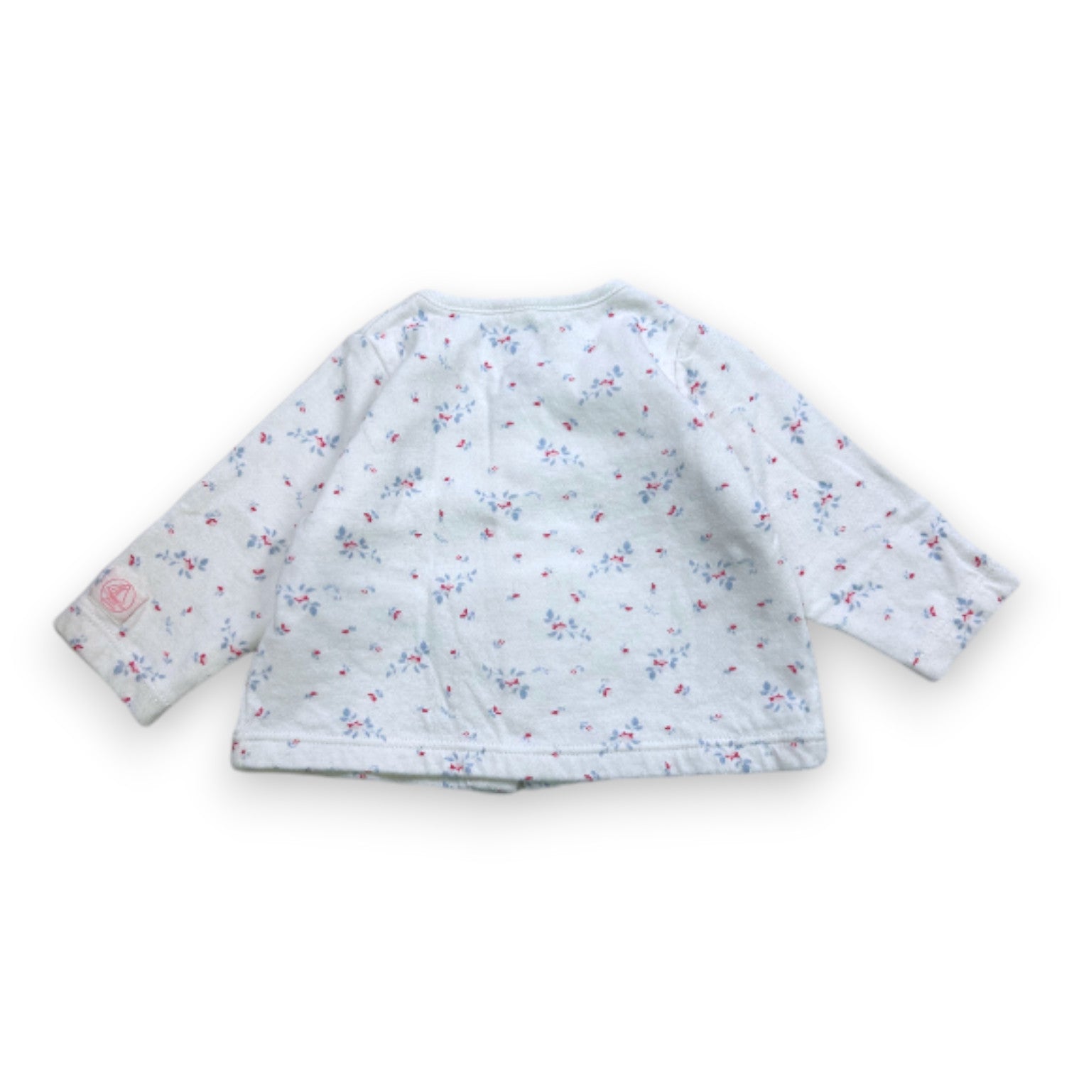 PETIT BATEAU - White floral cardigan - 3 months