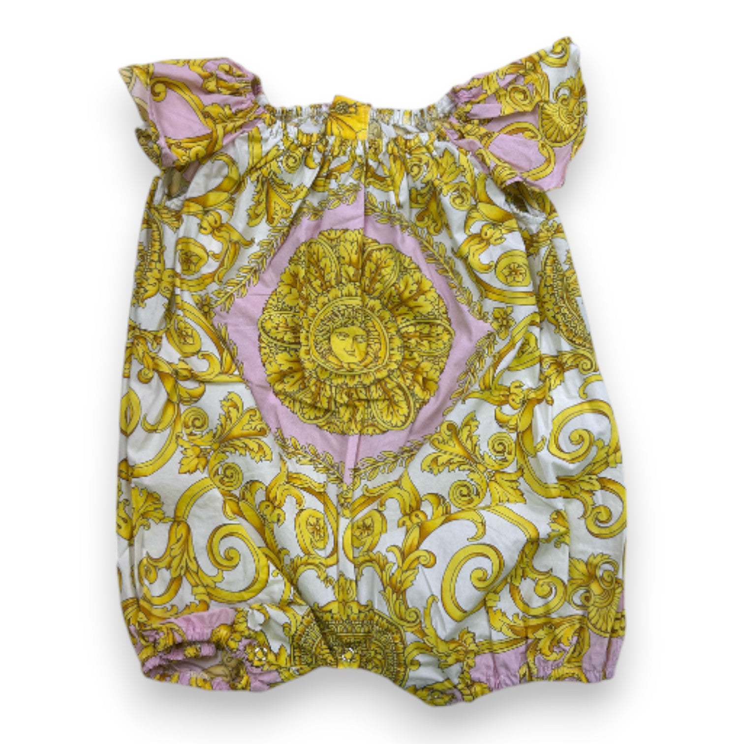 VERSACE - White romper with yellow patterns - 3 months