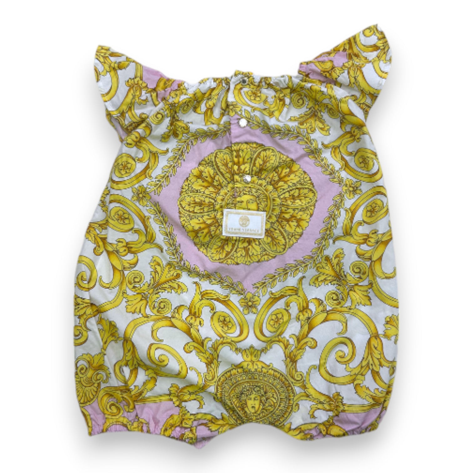 VERSACE - White romper with yellow patterns - 3 months