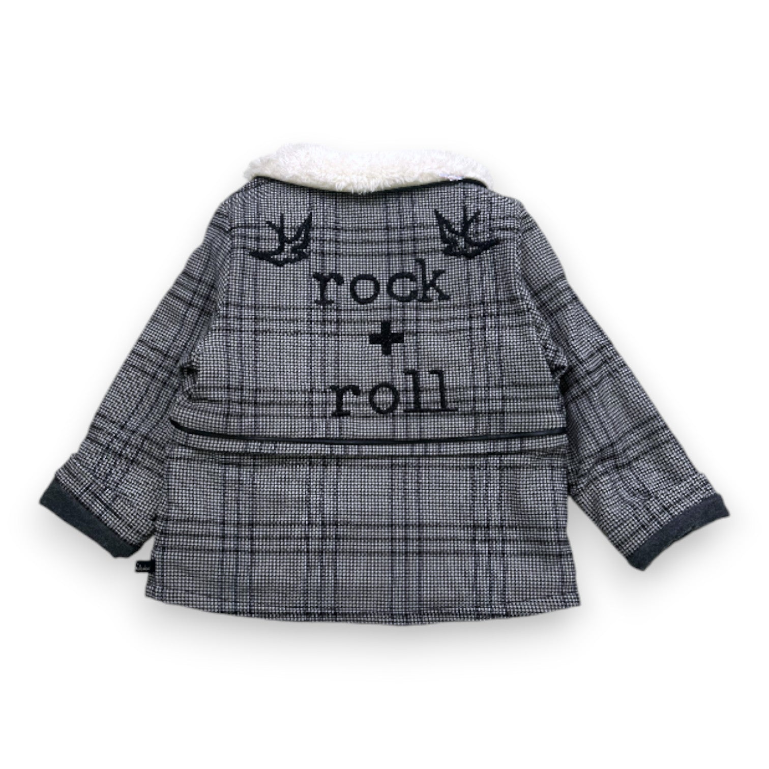 IKKS - Grauer Mantel mit weißem Pelzkragen - 2 Jahre