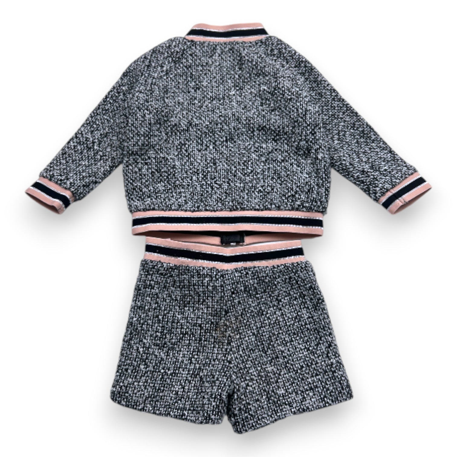 KARL LAGERFELD – Set aus Weste und Rock mit Reißverschluss in Schwarz und Rosa – 2 Jahre