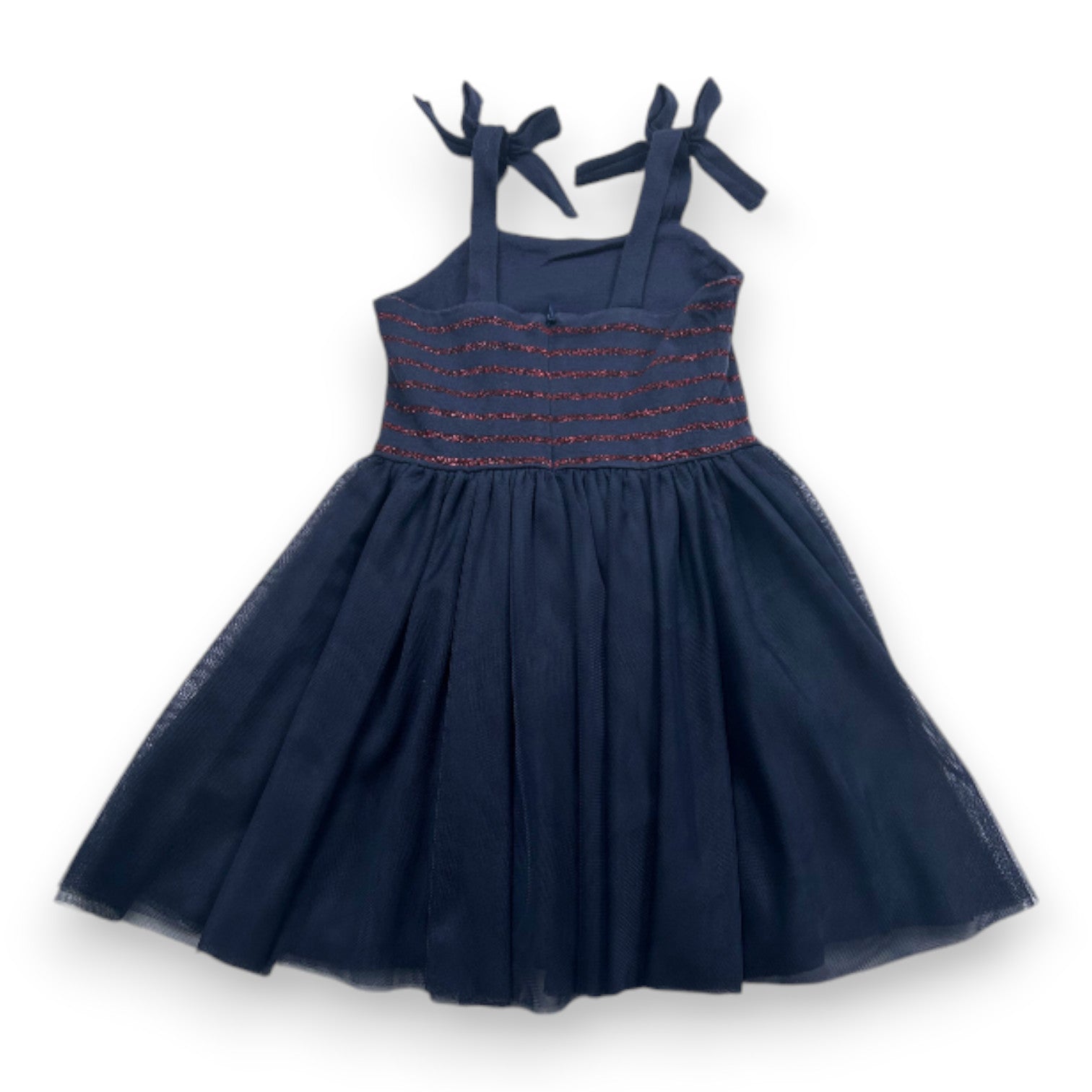 PETIT BATEAU - Navy blue dress with tulle skirt - 3 years