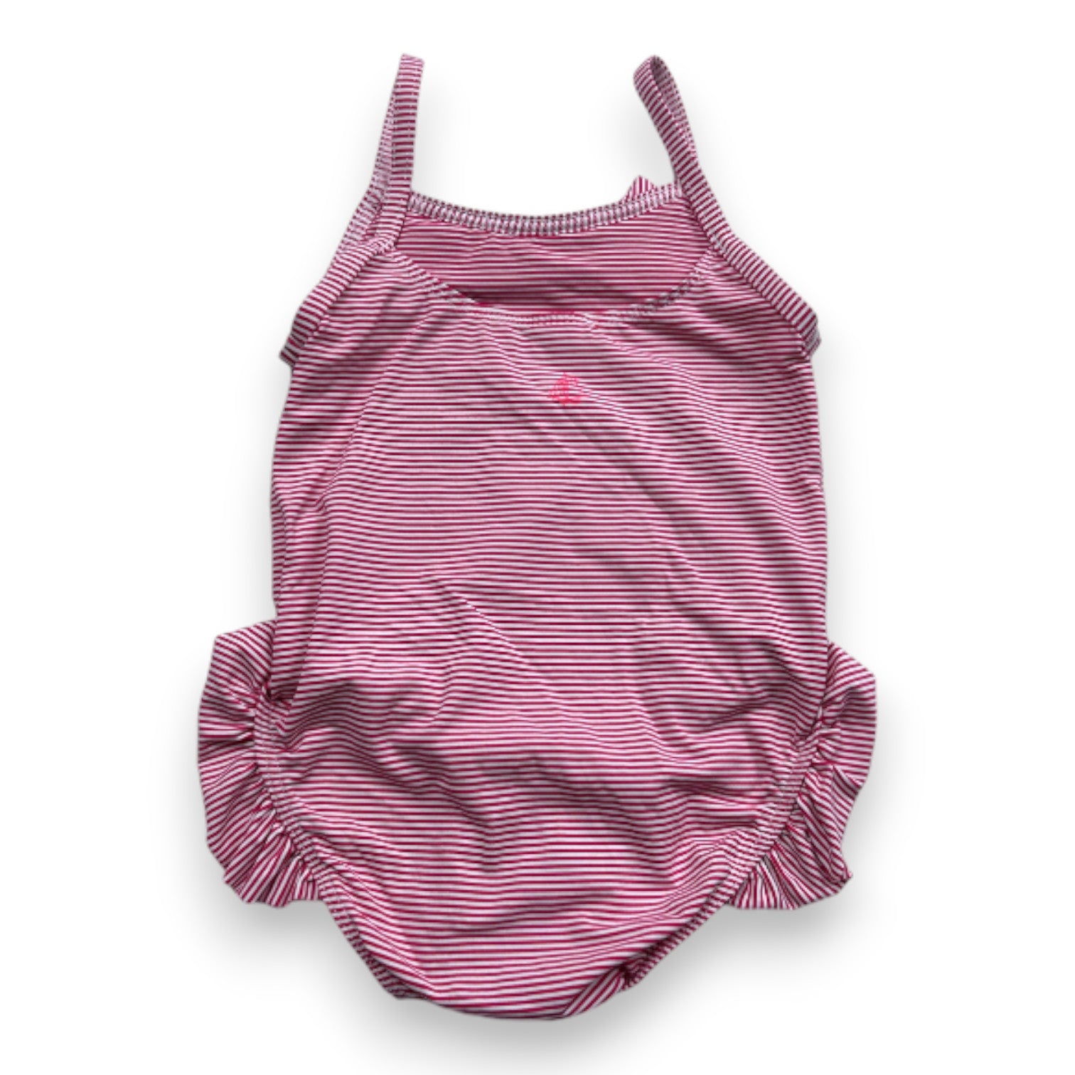 PETIT BATEAU - Red and white striped one-piece swimsuit - 12 months