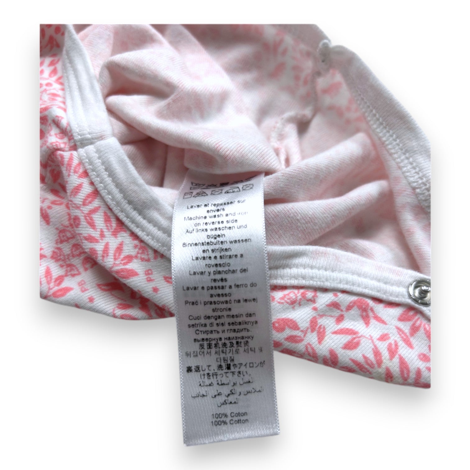 PETIT BATEAU - Weißer Langarm-Body mit rosa Blumen - 18 Monate