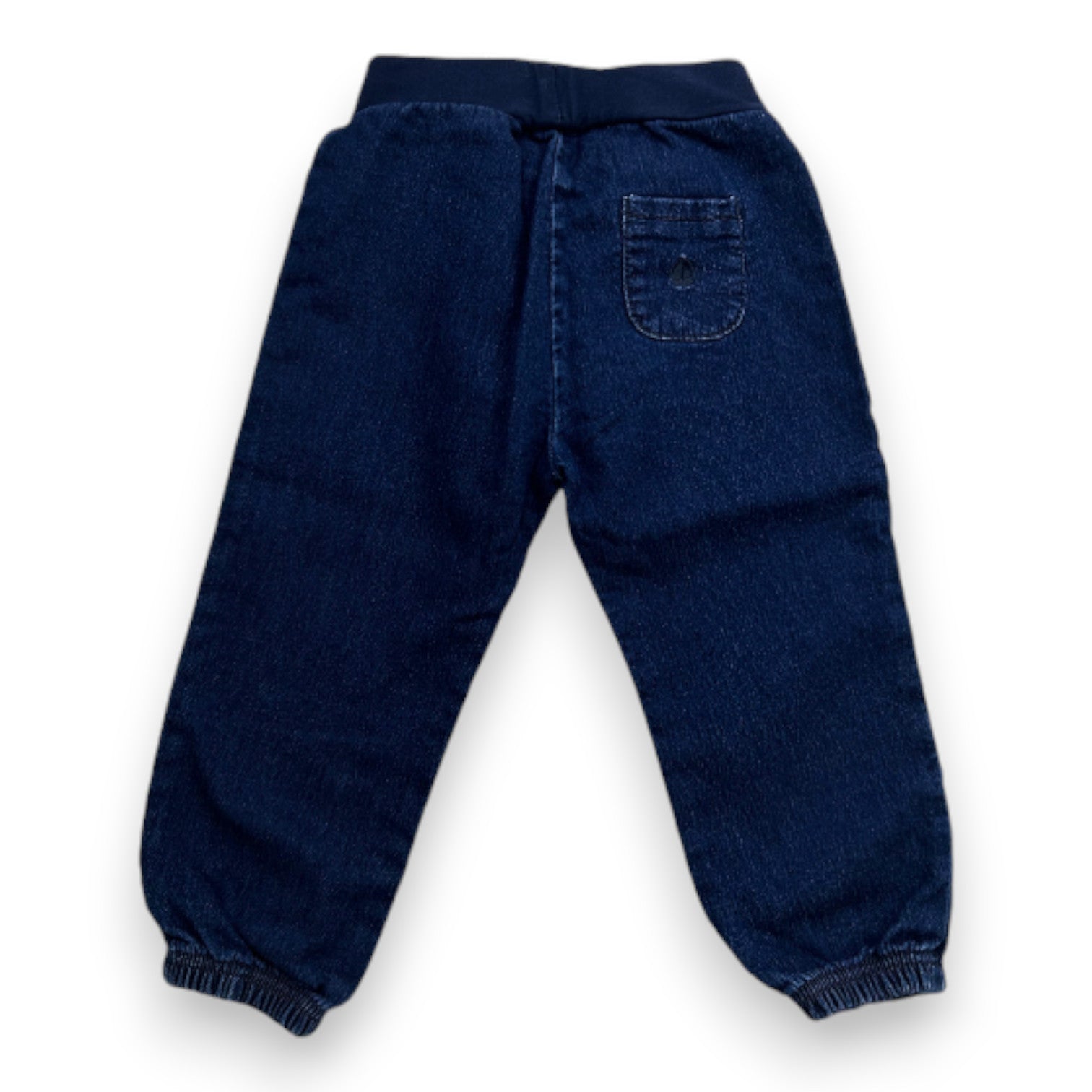 PETIT BATEAU - Blue denim effect jogging pants - 2 years