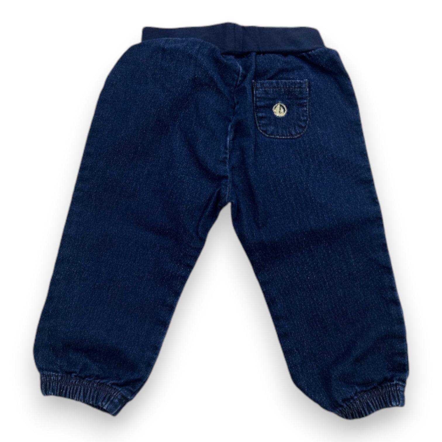 PETIT BATEAU - Blue denim effect jogging pants - 18 months