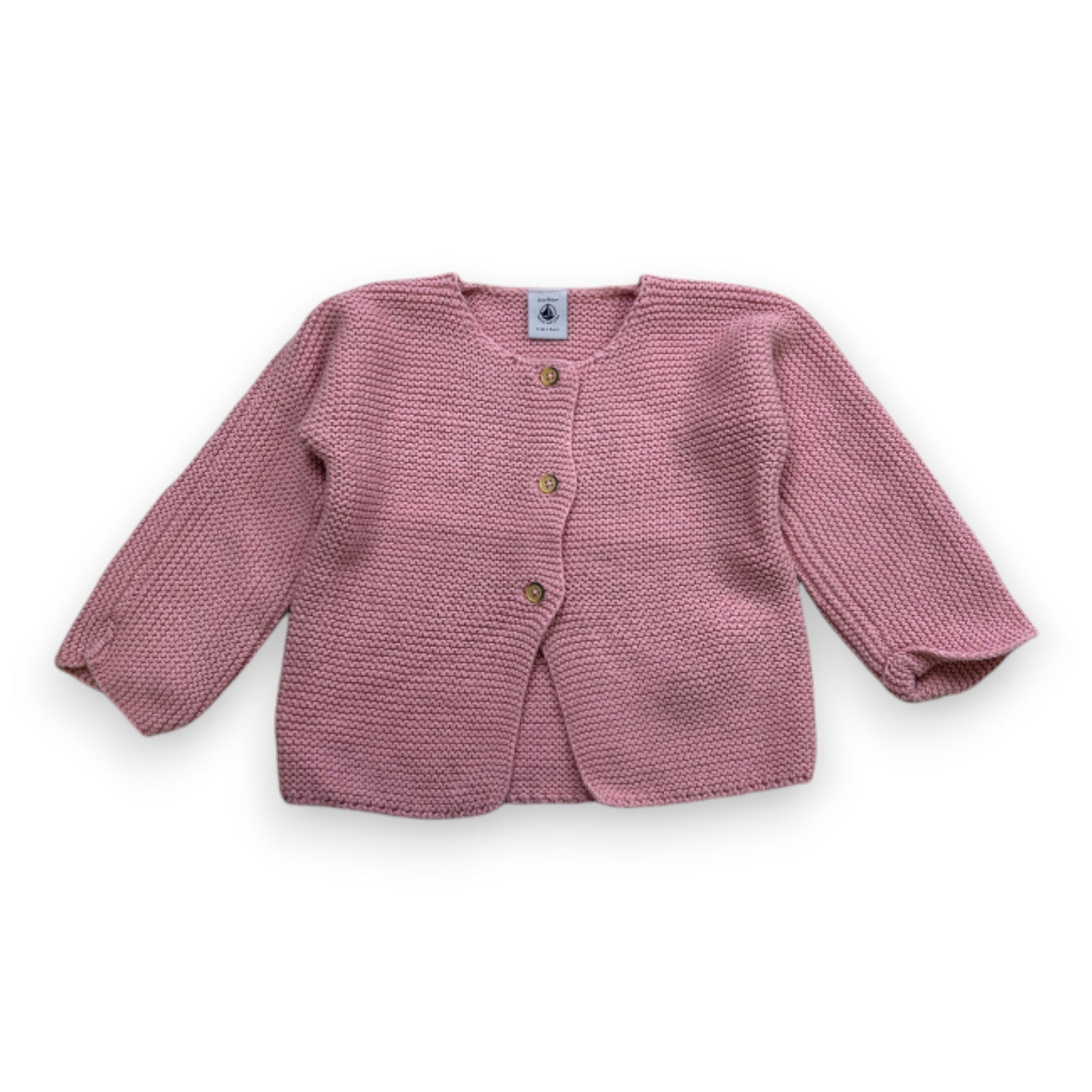 PETIT BATEAU - Pink knit-effect cardigan - 2 years