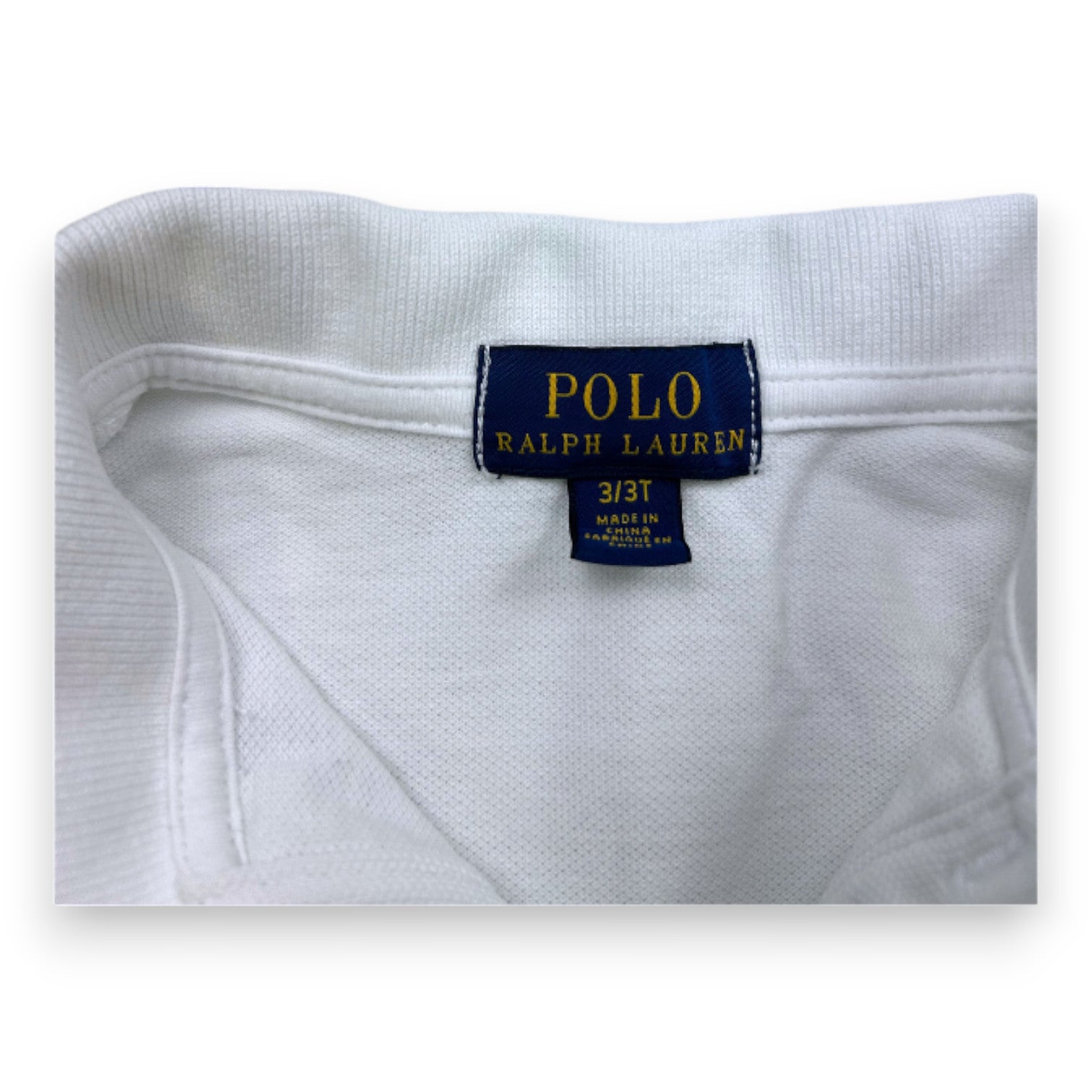 RALPH LAUREN - Weißes Langarm-Poloshirt - 3 Jahre