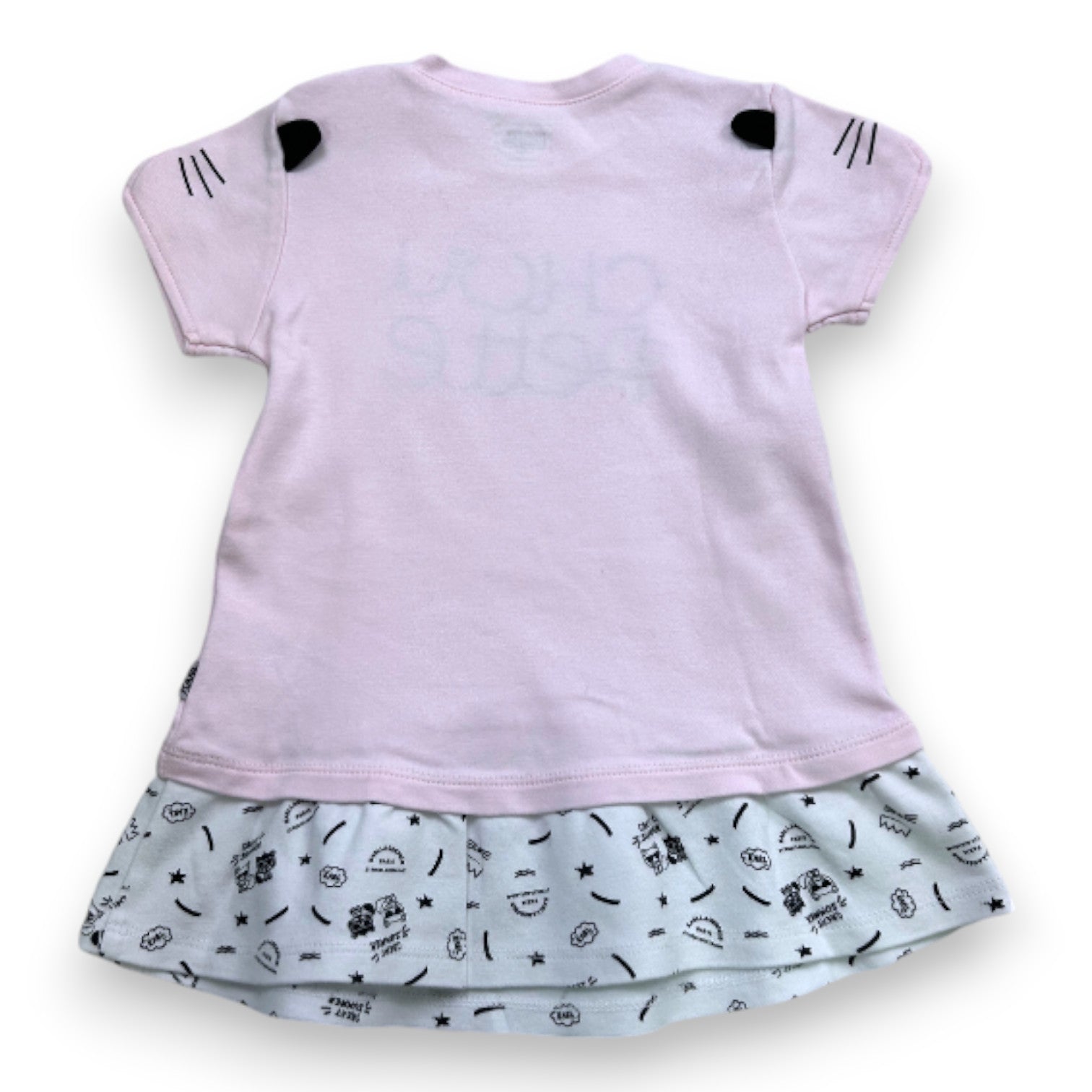 KARL LAGERFELD - Rosa-weißes Kleid mit Prints - 18 Monate