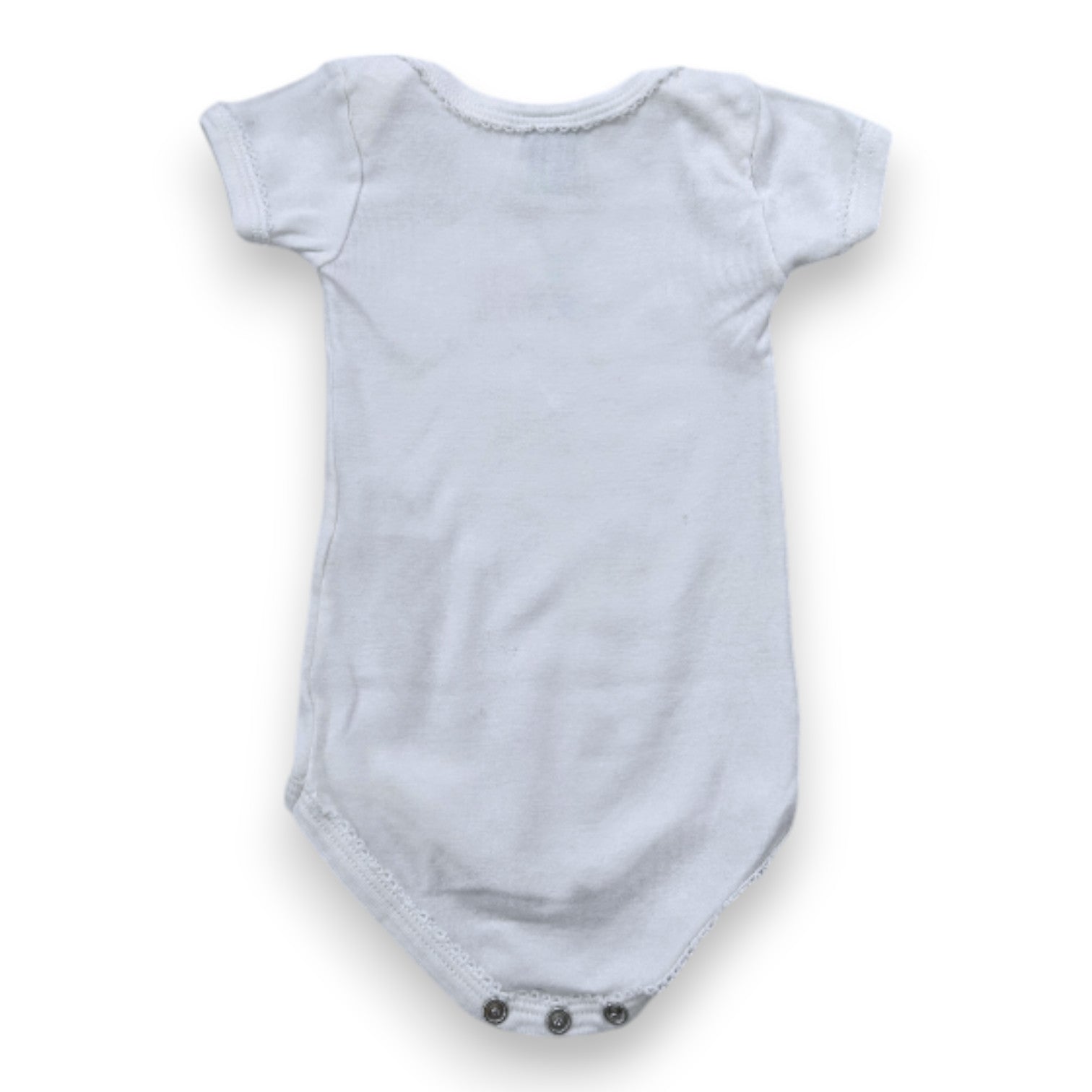 PETIT BATEAU - White short-sleeved bodysuit with prints - 3 months