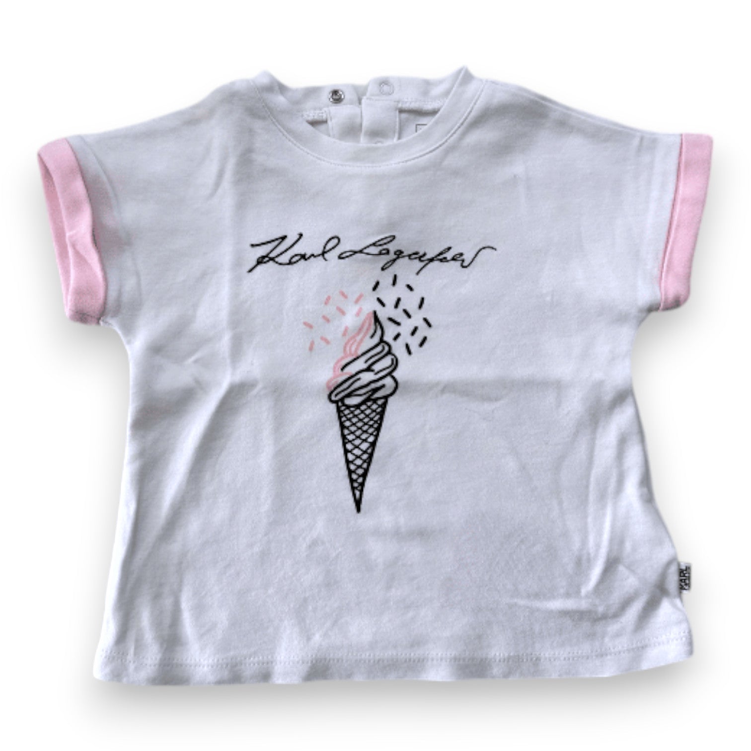 KARL LAGERFELD - Weißes Kurzarm-T-Shirt mit Aufdruck - 18 Monate