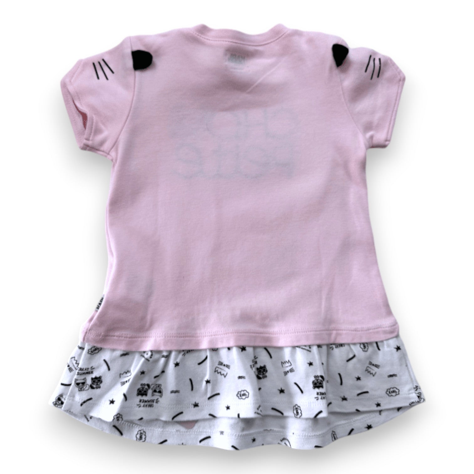 KARL LAGERFELD - Rosa-weißes Kleid mit Prints - 12 Monate