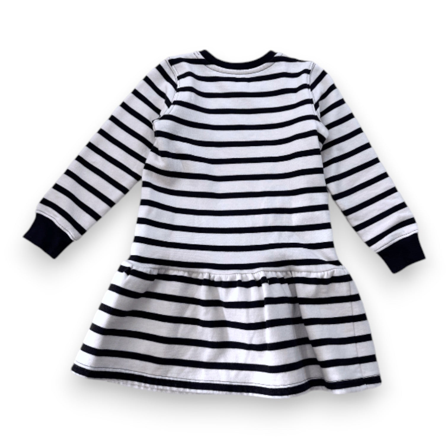 RALPH LAUREN - White dress with black stripes and bear print - 3 years
