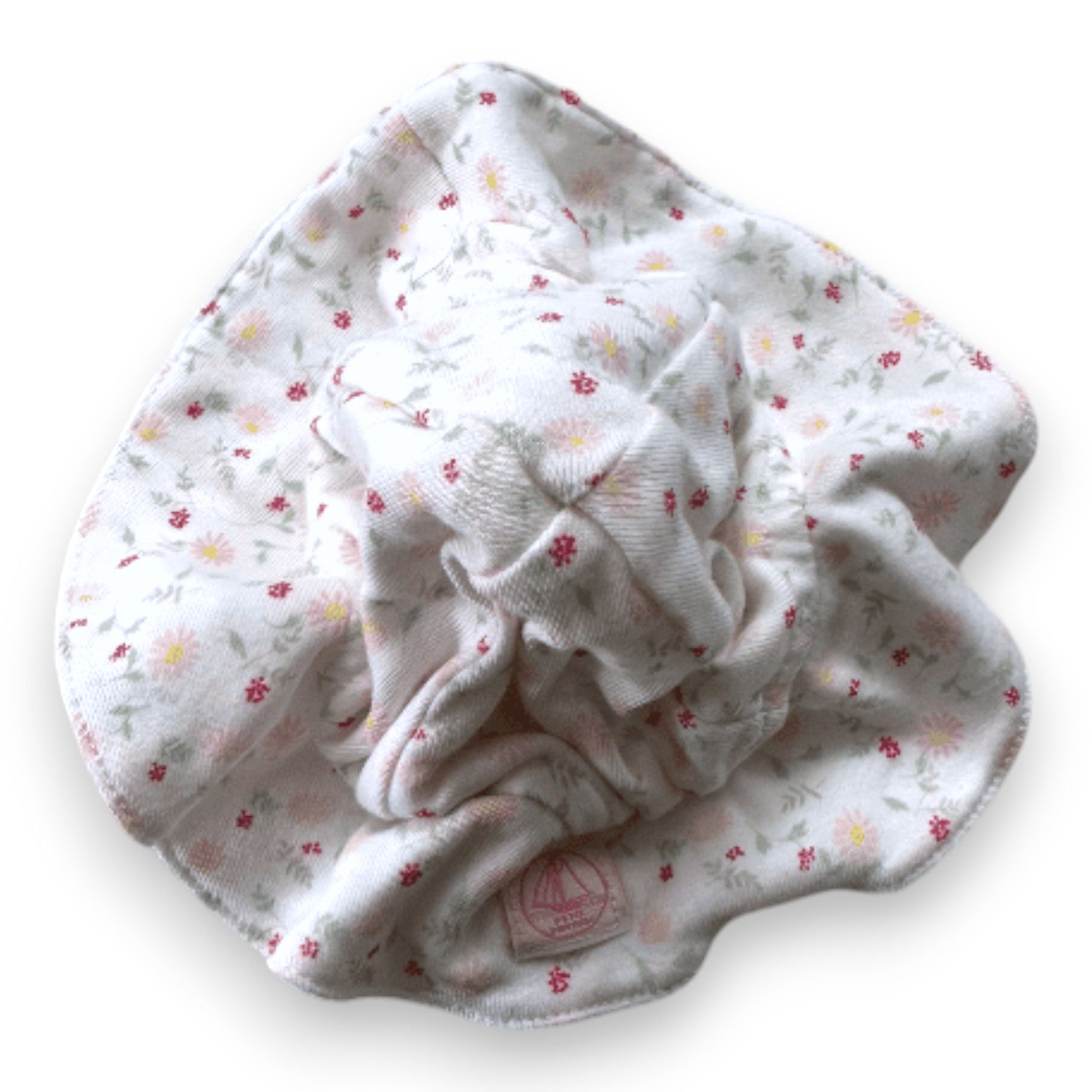 PETIT BATEAU - White floral bob - 1 month
